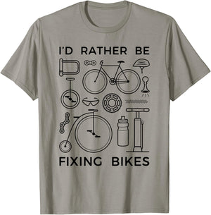 Fun Bicycle Mechanic Rather Be Fixing Bikes T-Shirt - T-Shirt | Sand