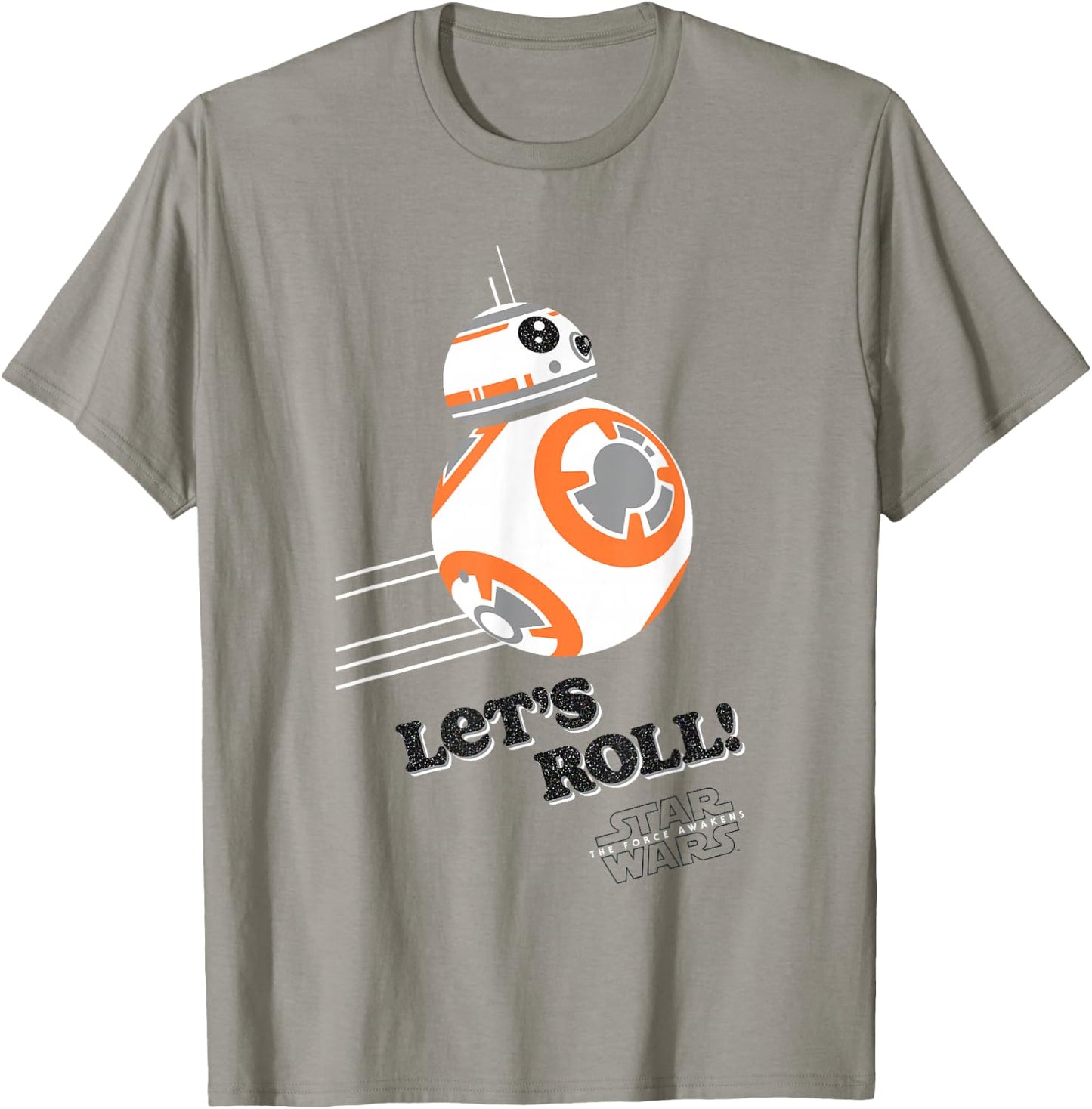 Star Wars The Force Awakens BB-8 Let's Roll! Chest Portrait T-Shirt - T-Shirt | Sand