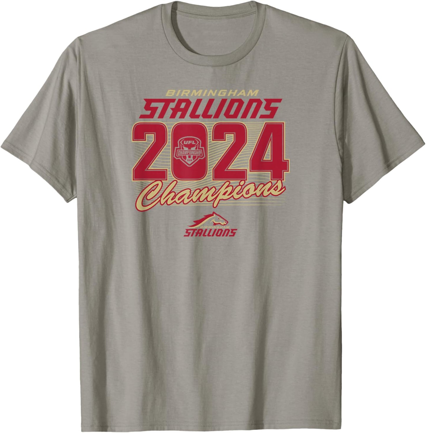 Birmingham Stallions - 2024 UFL Champions - UFL T-Shirt - T-Shirt | Sand