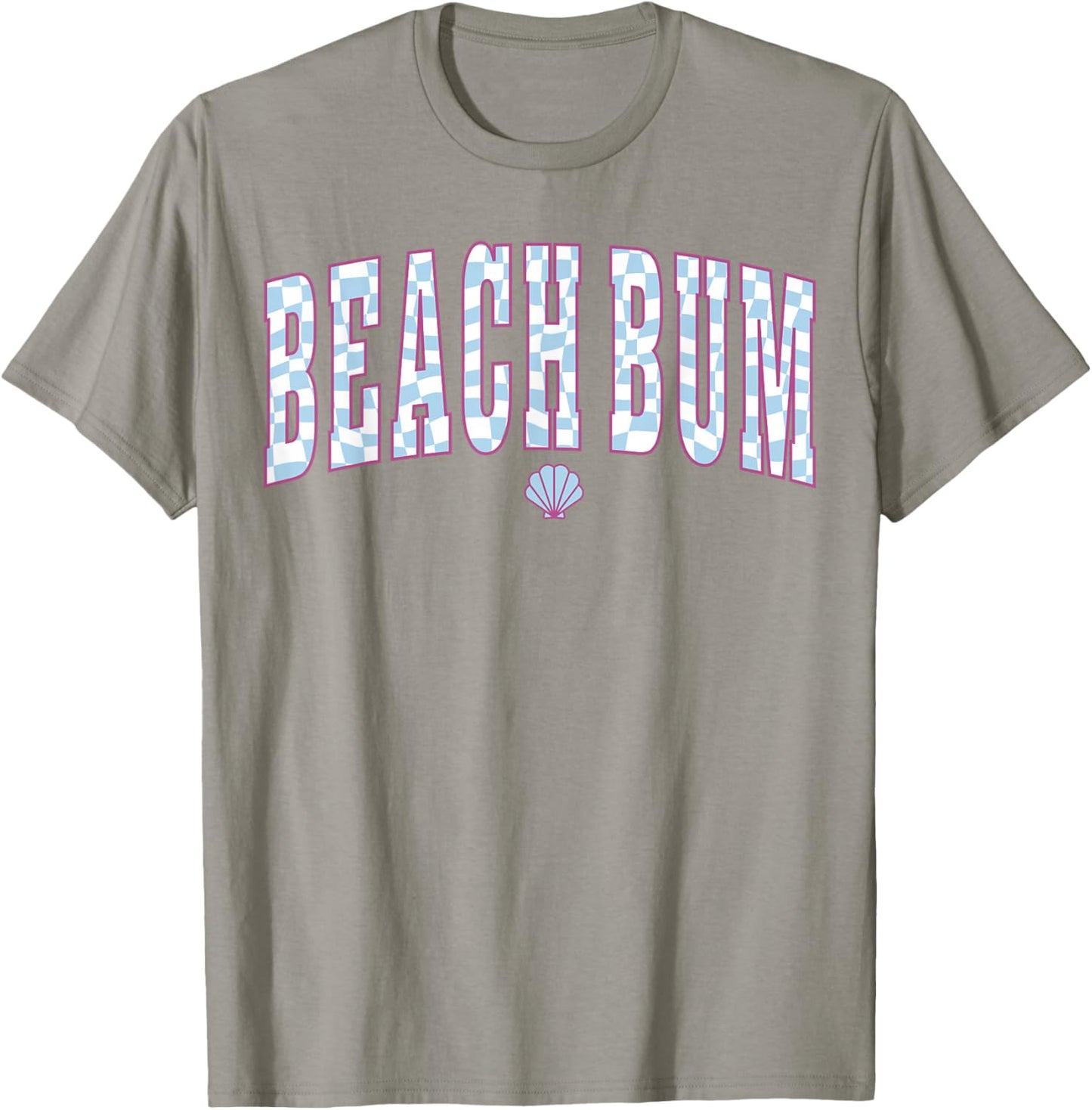 Beach Bum Ocean Checkerboard Coastal Summer Beachy Babe T-Shirt - T-Shirt | Sand