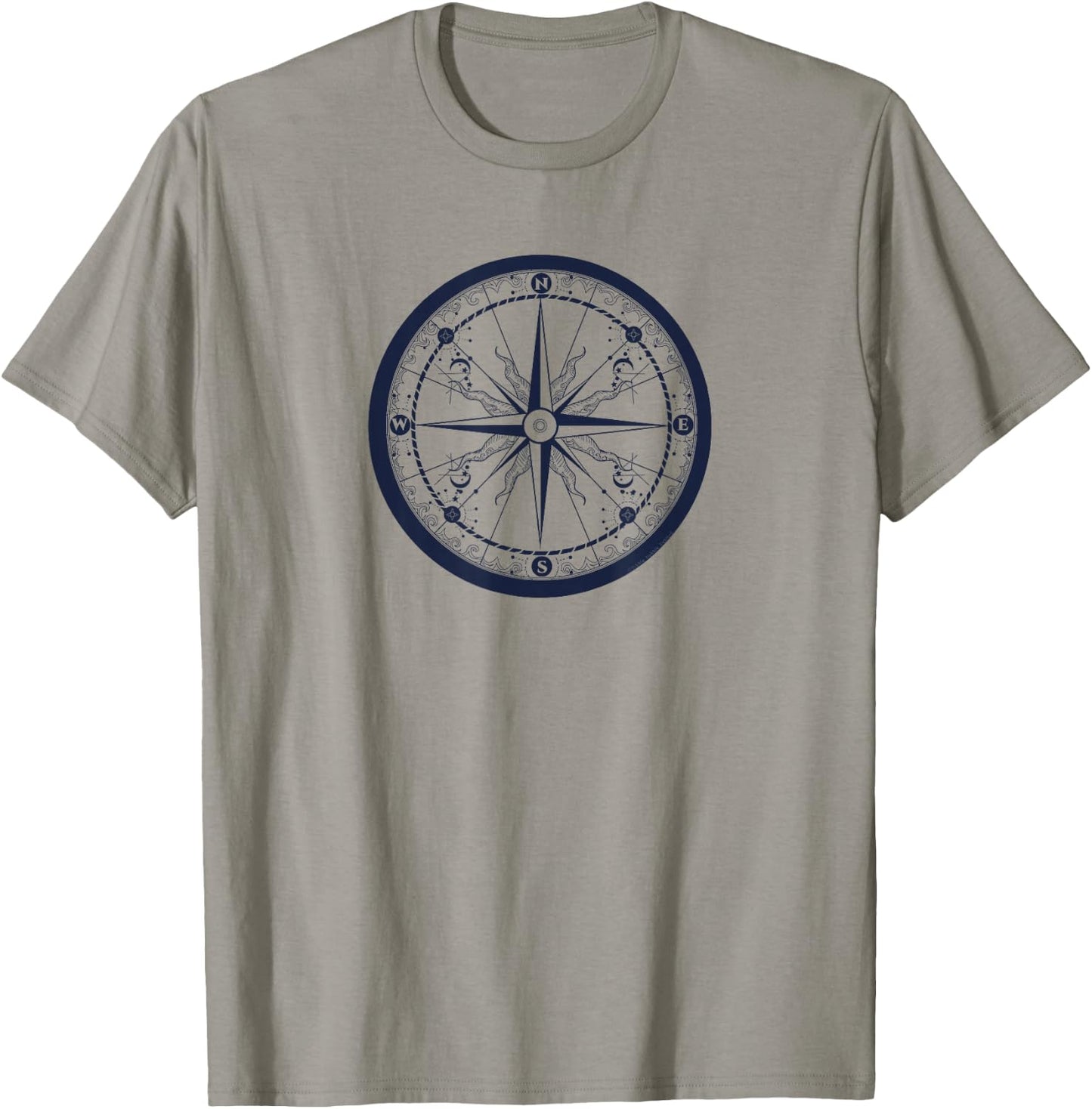 Beautiful Compass Sailing Hiking Travel Adventure T-Shirt - T-Shirt | Sand
