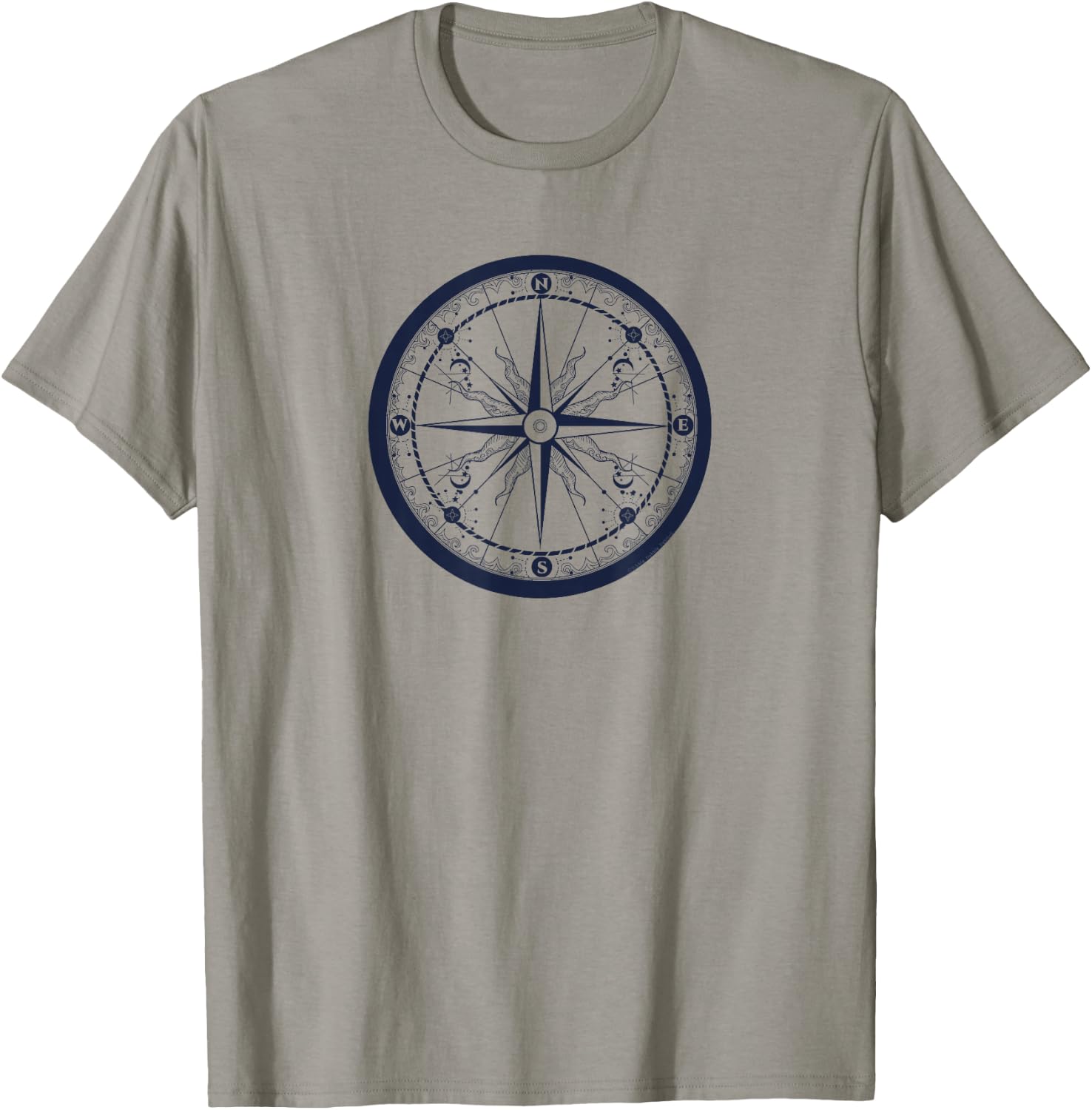 Beautiful Compass Sailing Hiking Travel Adventure T-Shirt - T-Shirt | Sand