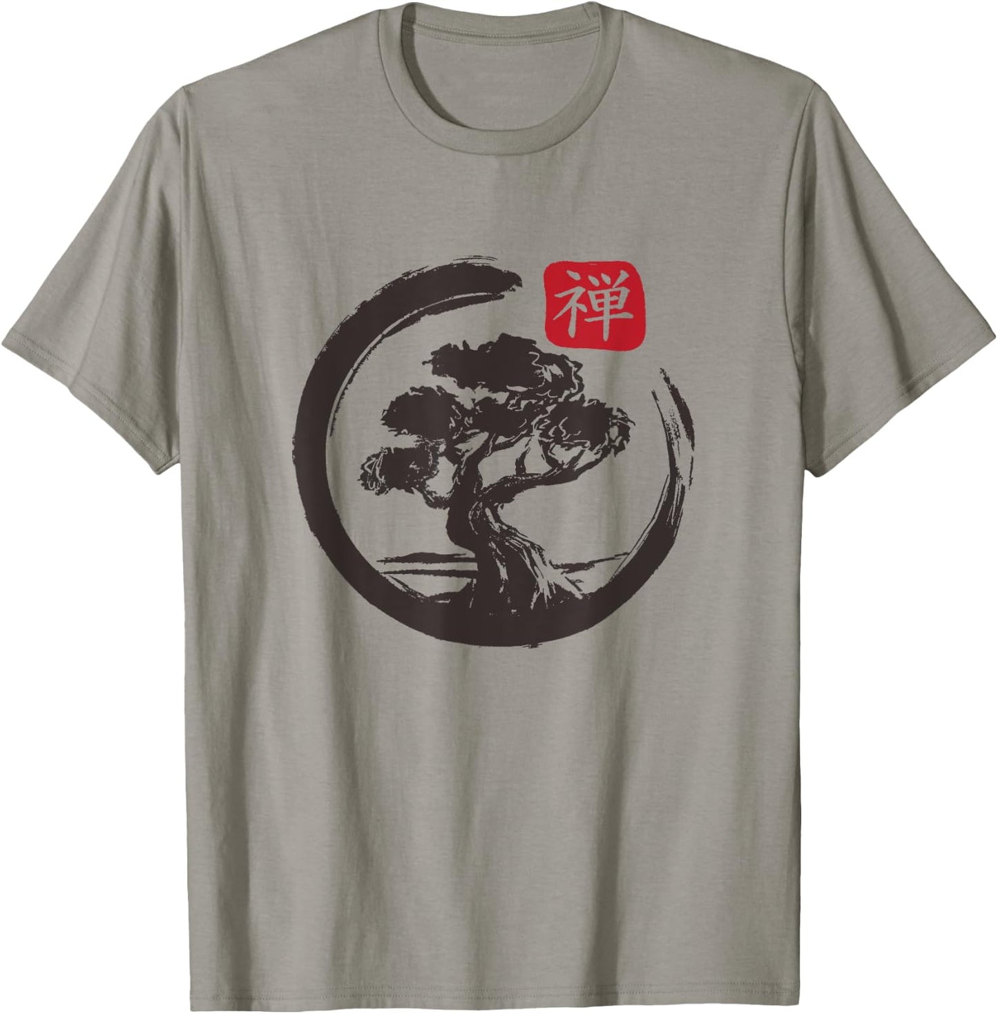Bonsai Tree In Japanese Zen Buddhist Spiritual nature T-Shirt - T-Shirt | Sand