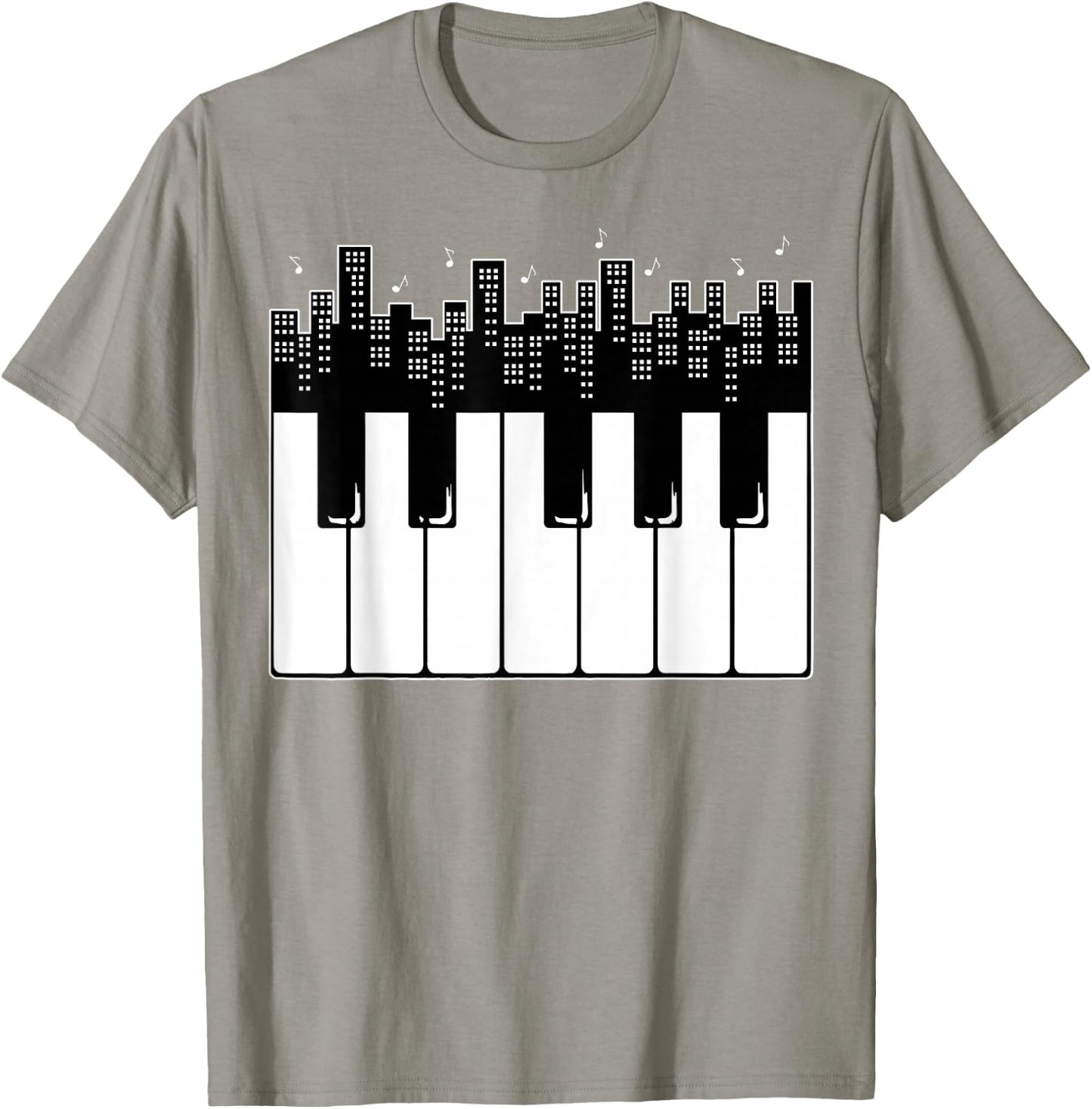 Piano Keyboard Skyline Pianist Music Friend T-Shirt - T-Shirt | Sand