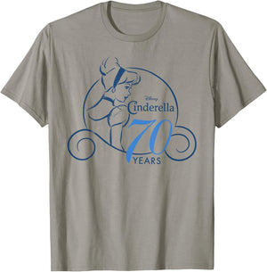 Disney Cinderella 70th Anniversary Simple Logo T-Shirt - T-Shirt | Sand