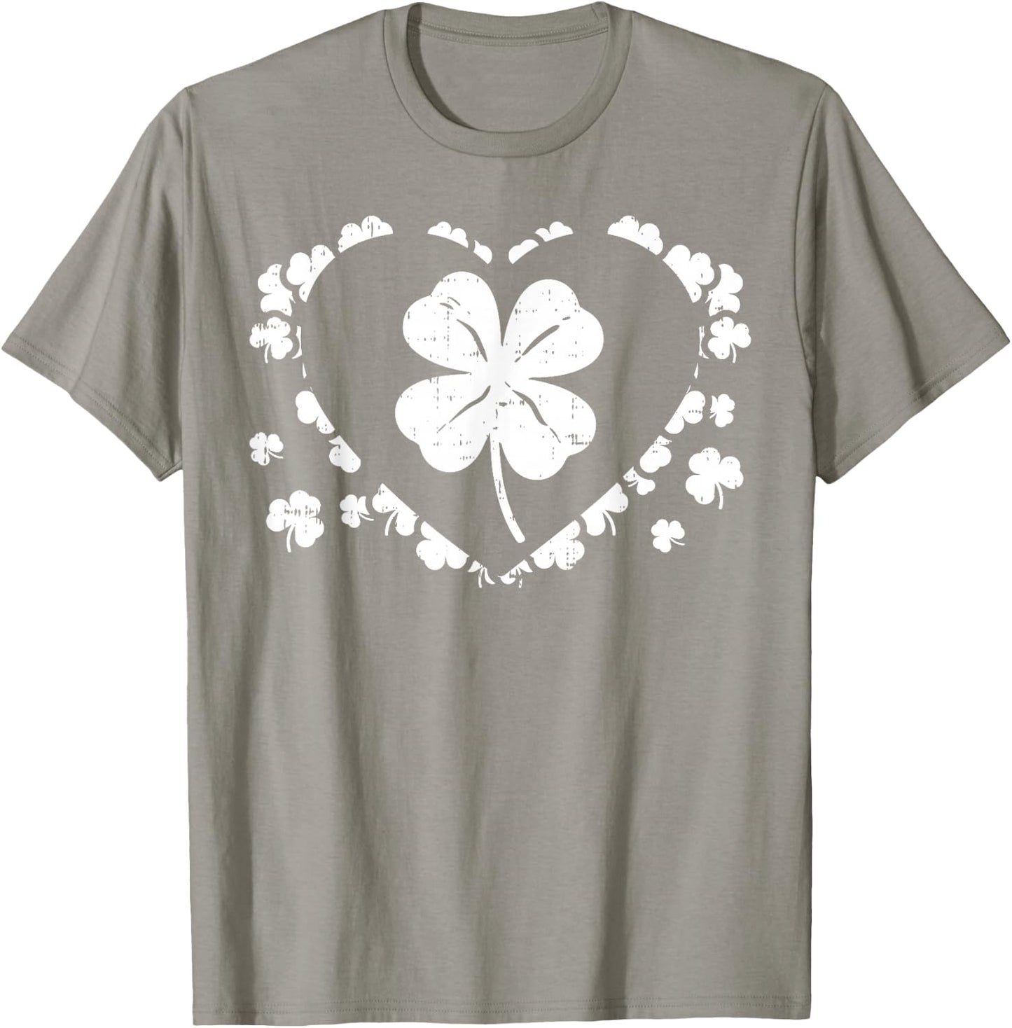 Shamrock Heart Four Leaf Clover Lucky St Patricks Day Gift T-Shirt - T-Shirt | Sand