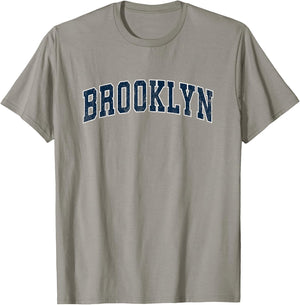 Brooklyn New York NY Vintage Sports Design Navy Design T-Shirt - T-Shirt | Sand