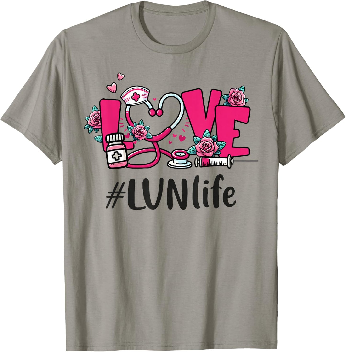 LVN Licensed Vocational Nurse Love Valentines Appreciation T-Shirt - T-Shirt | Sand