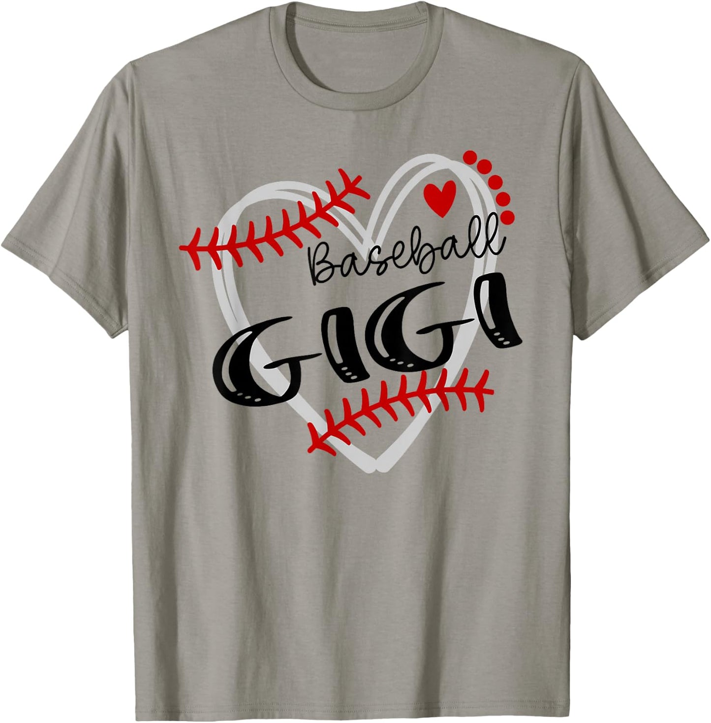 Personalized Baseball Heart Cute Gigi Women Baseball T-Shirt - T-Shirt | Sand