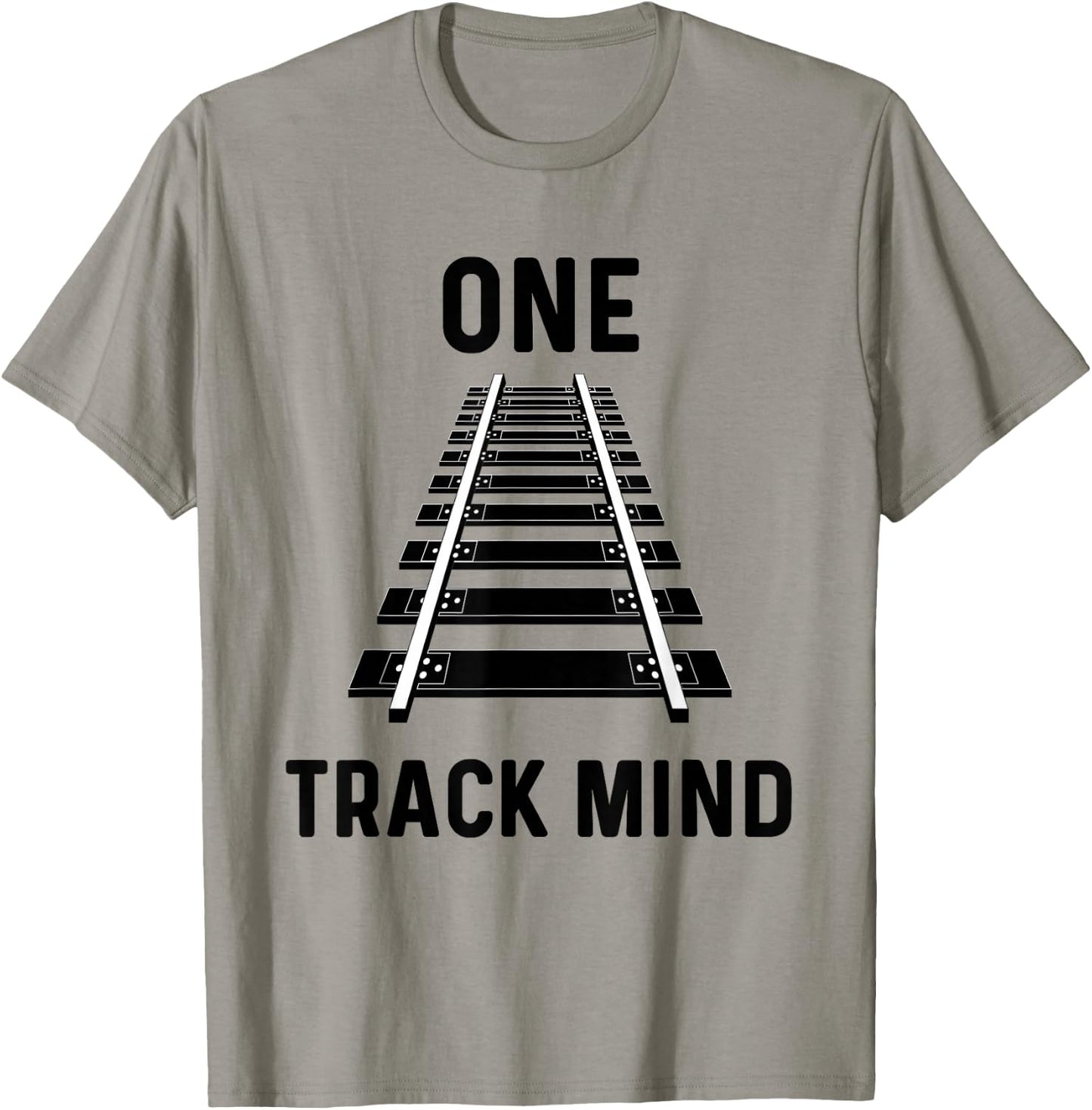 One Track Mind Train Stuff For Kids Locomotive Railfan Funny T-Shirt - T-Shirt | Sand