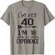 Retro Vintage 40 Years Old Joke 18 With Experience Humor T-Shirt - T-Shirt | Sand