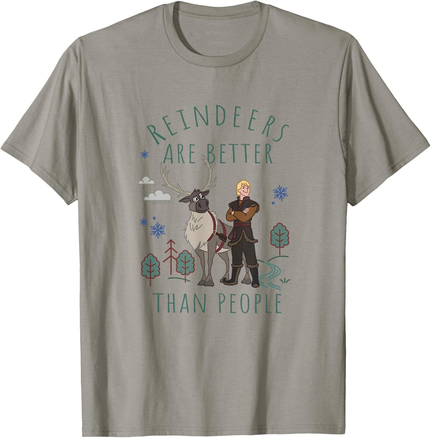Disney Frozen Kristoff & Sven Reindeers Are Better T-Shirt - T-Shirt | Sand