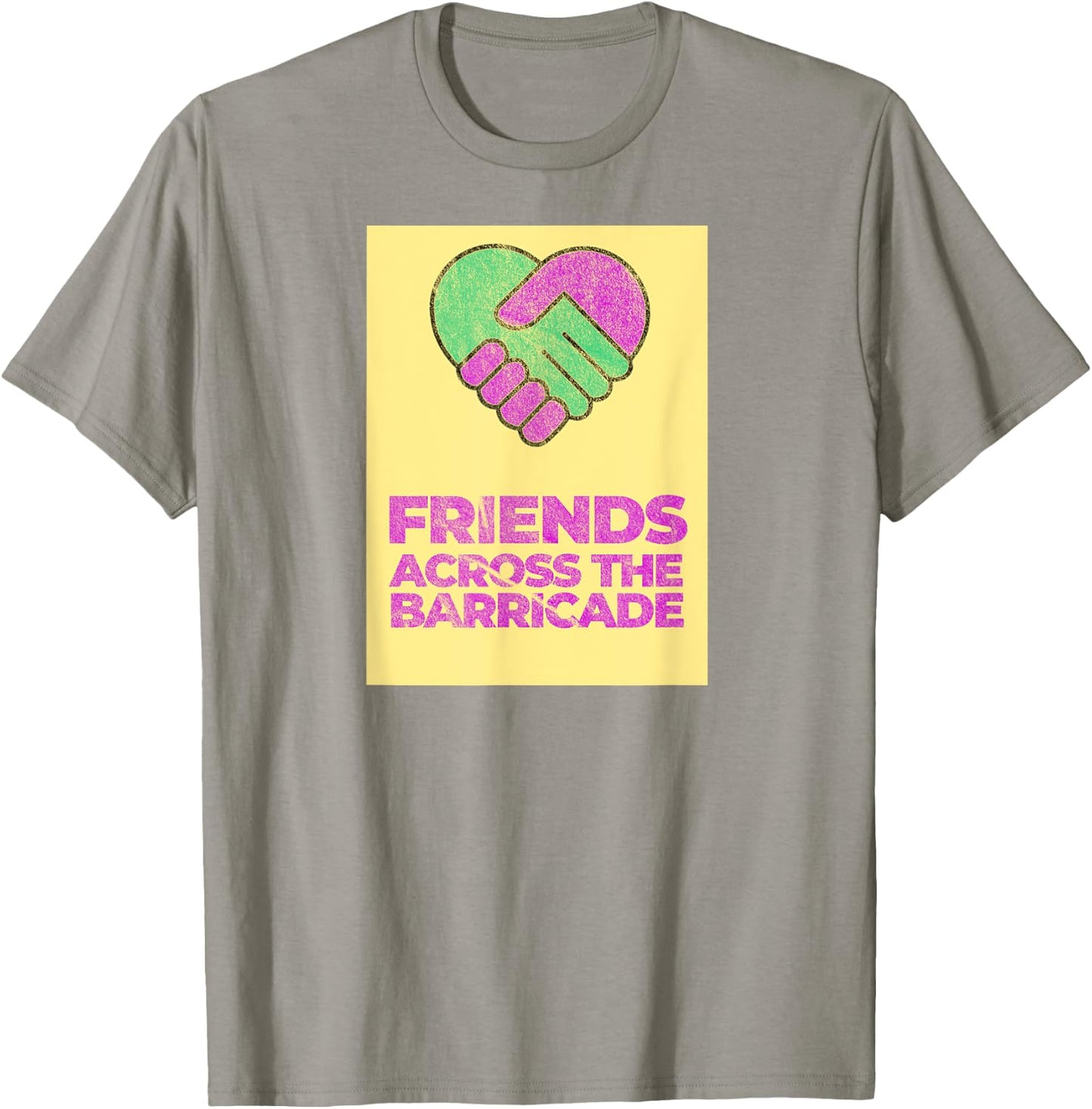 Friends Across The Barricade (1990 Vintage Worn Look) T-Shirt - T-Shirt | Sand
