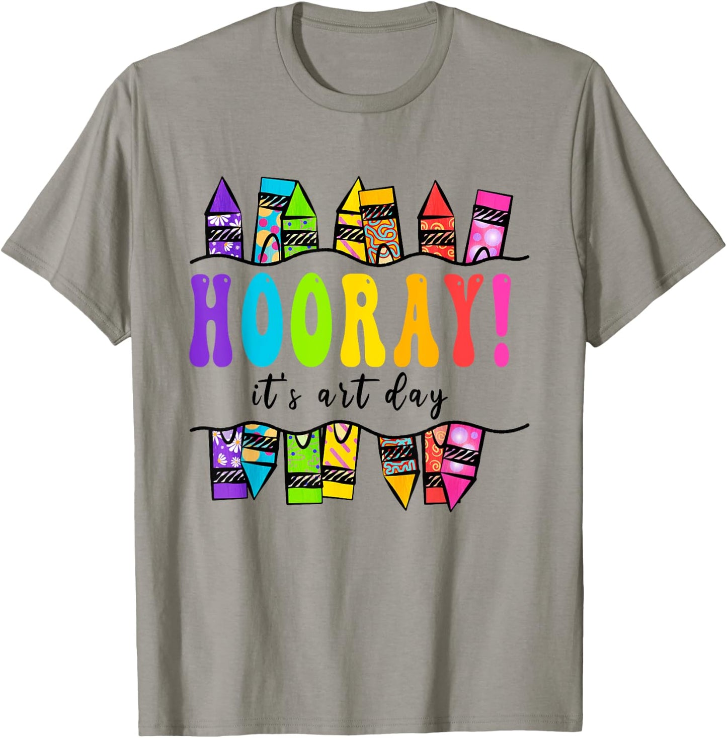 Back To School Hooray It's Art Day Art Teacher Art Artist T-Shirt - T-Shirt | Sand