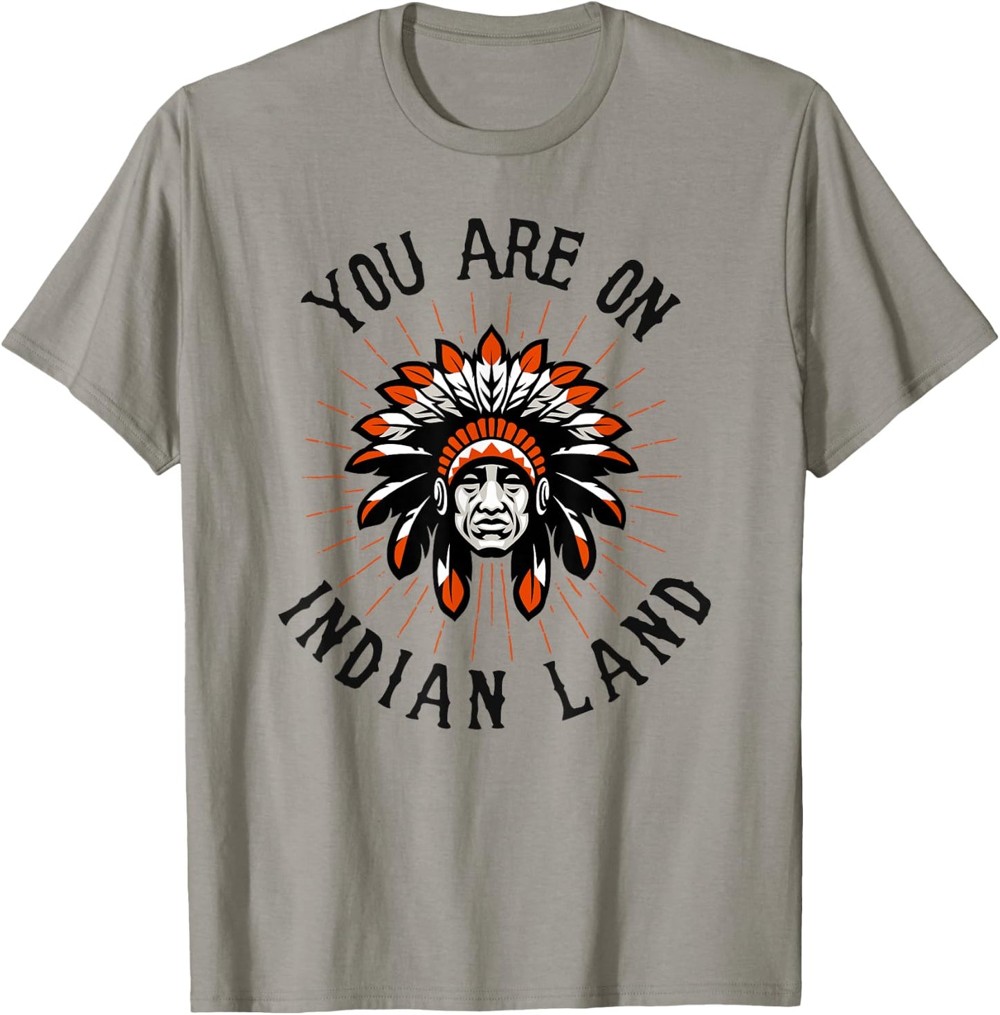 You Are On Indian Land Headdress Indigenous Peoples Day Gift T-Shirt - T-Shirt | Sand