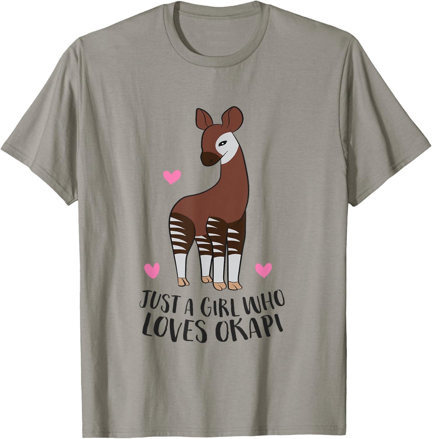 Cute Okapi Girl Just a Girl Who Loves Okapis T-Shirt - T-Shirt | Sand