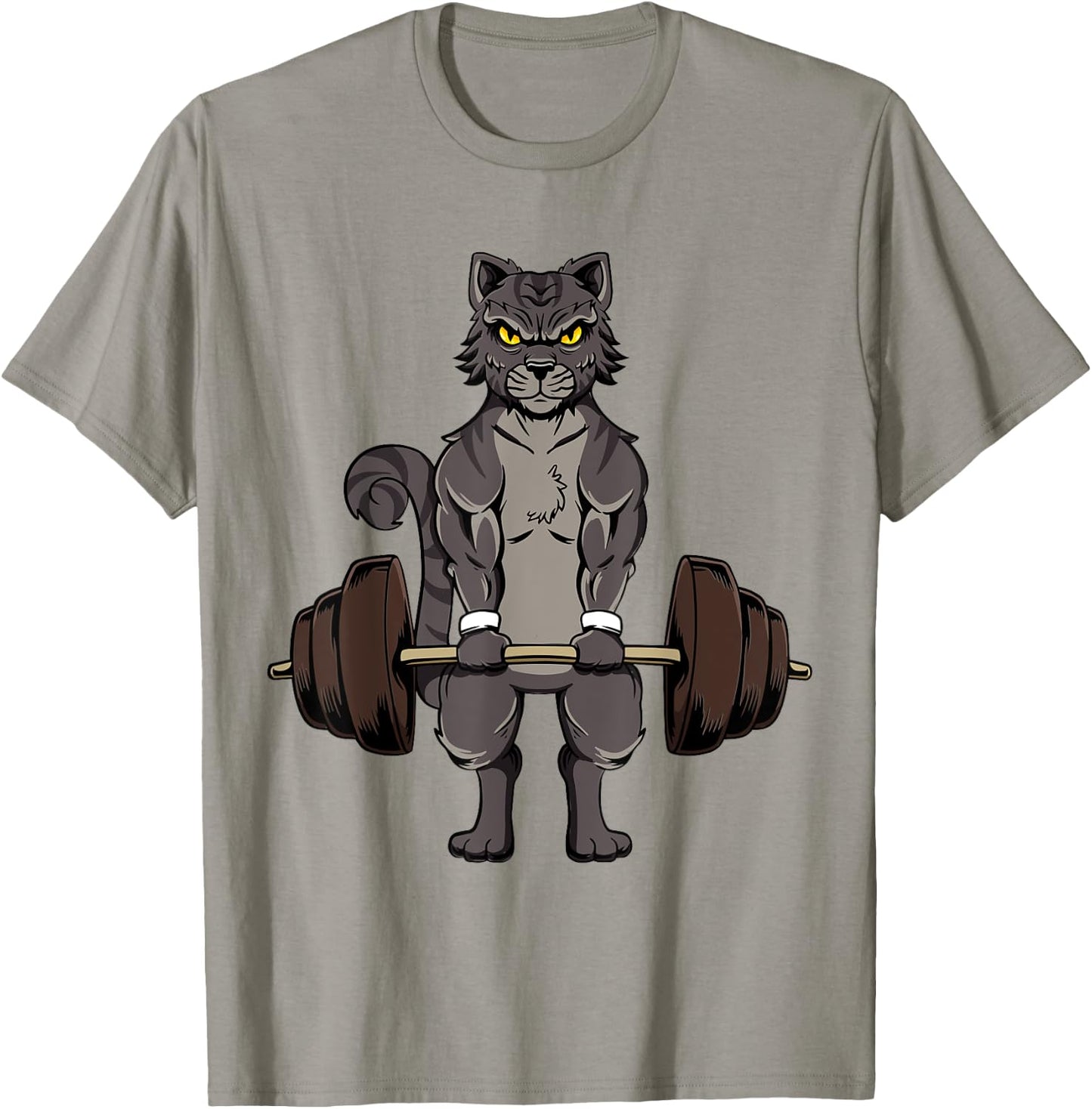 Deadlifting Cat Gym Workout Kitten Deadlifting Weightlifting Women T-Shirt - T-Shirt | Sand