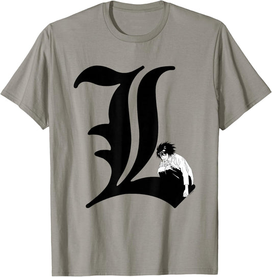 Death Note L Symbol Anime T-Shirt - T-Shirt | Sand