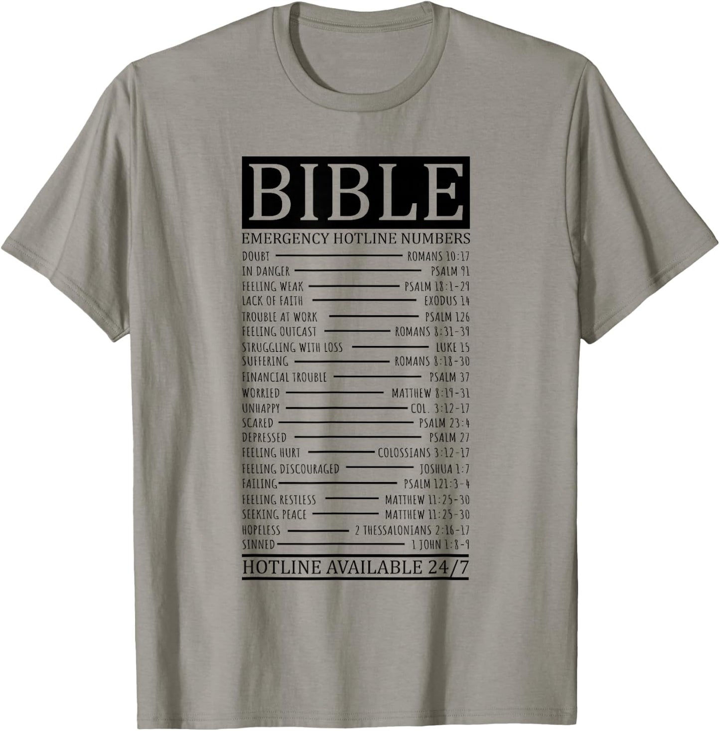 Bible Emergency Hotline Numbers | Christian T-Shirt - T-Shirt | Sand