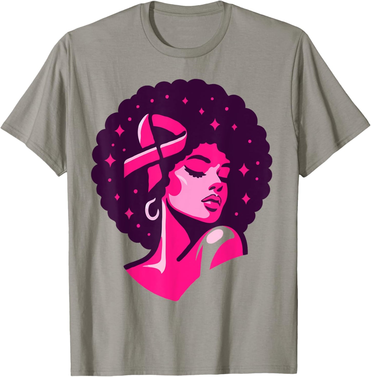 Breast Cancer Black African American Women Support Pink T-Shirt - T-Shirt | Sand