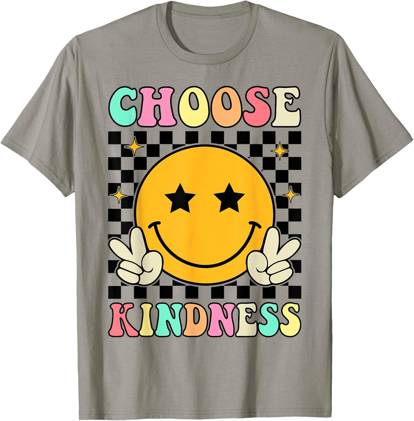 Choose Kindness Retro Groovy Kindness Inspirational , Small T-Shirt - T-Shirt | Sand