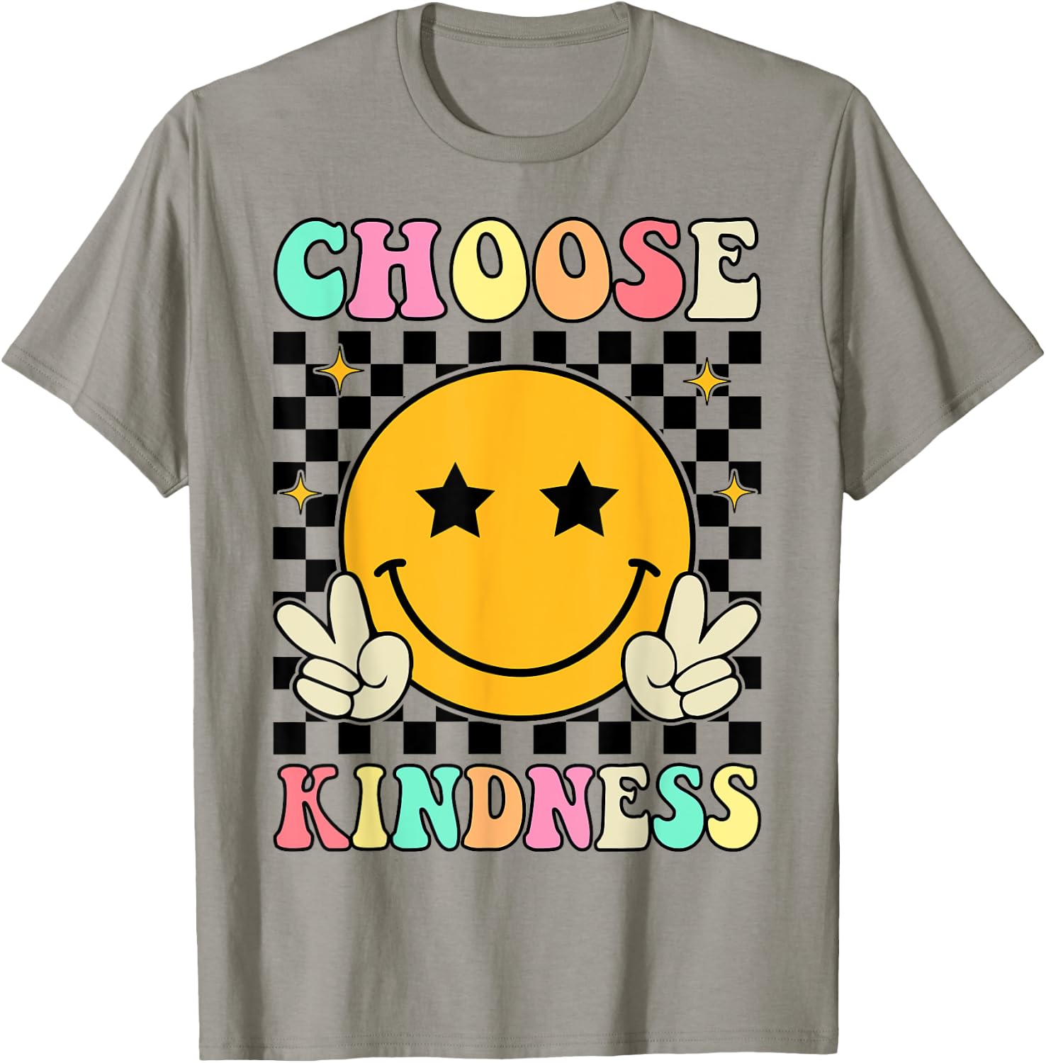 Choose Kindness Retro Groovy Kindness Inspirational , Small T-Shirt - T-Shirt | Sand