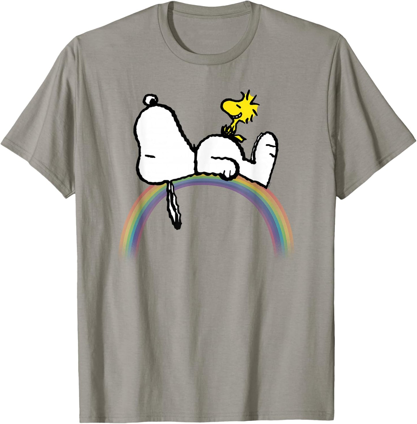 Peanuts Snoopy Woodstock Rainbow T-Shirt - T-Shirt | Sand