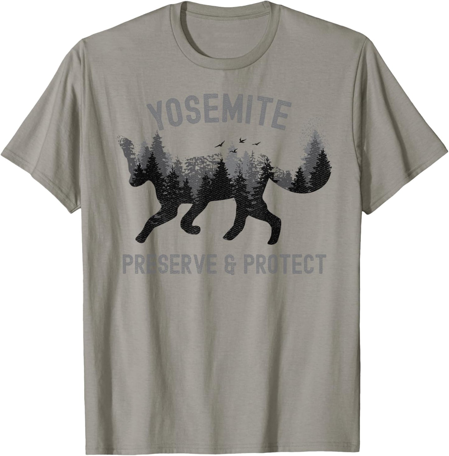 Preserve & Protect Fox Yosemite Vintage Wildlife T-Shirt - T-Shirt | Sand