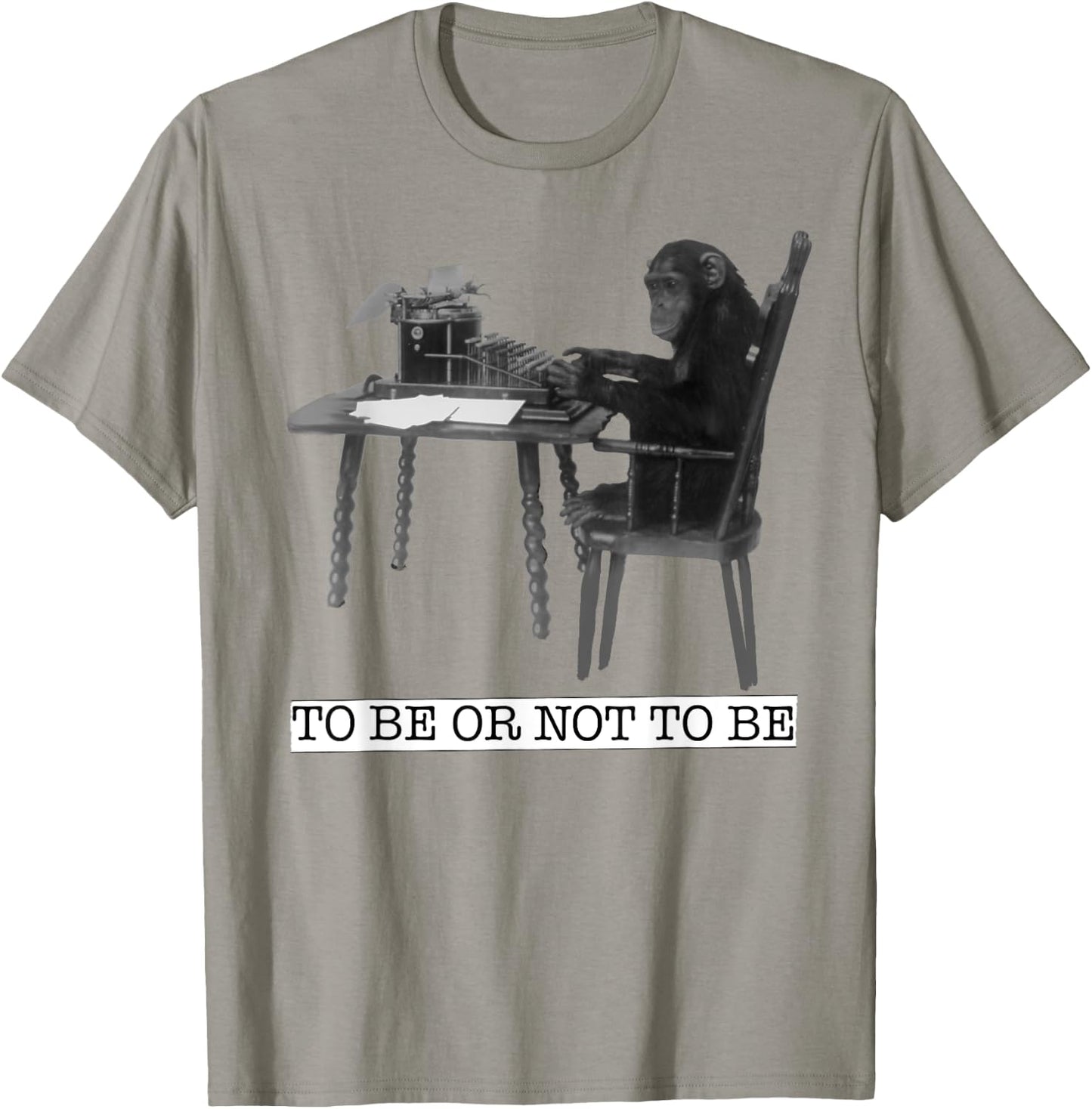Infinite Monkey Theorem Monkey on Typewriter Maths Geek T-Shirt - T-Shirt | Sand