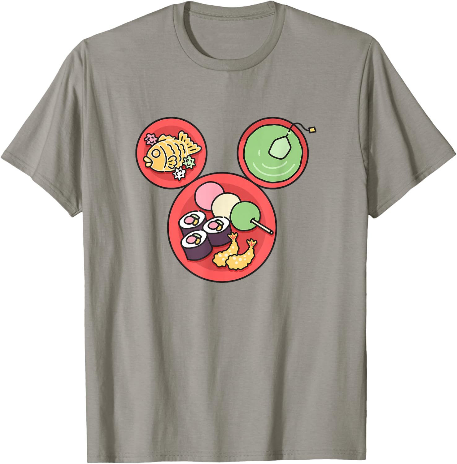 Disney Mickey and Friends Japanese Food Plates Mickey Ears T-Shirt - T-Shirt | Sand
