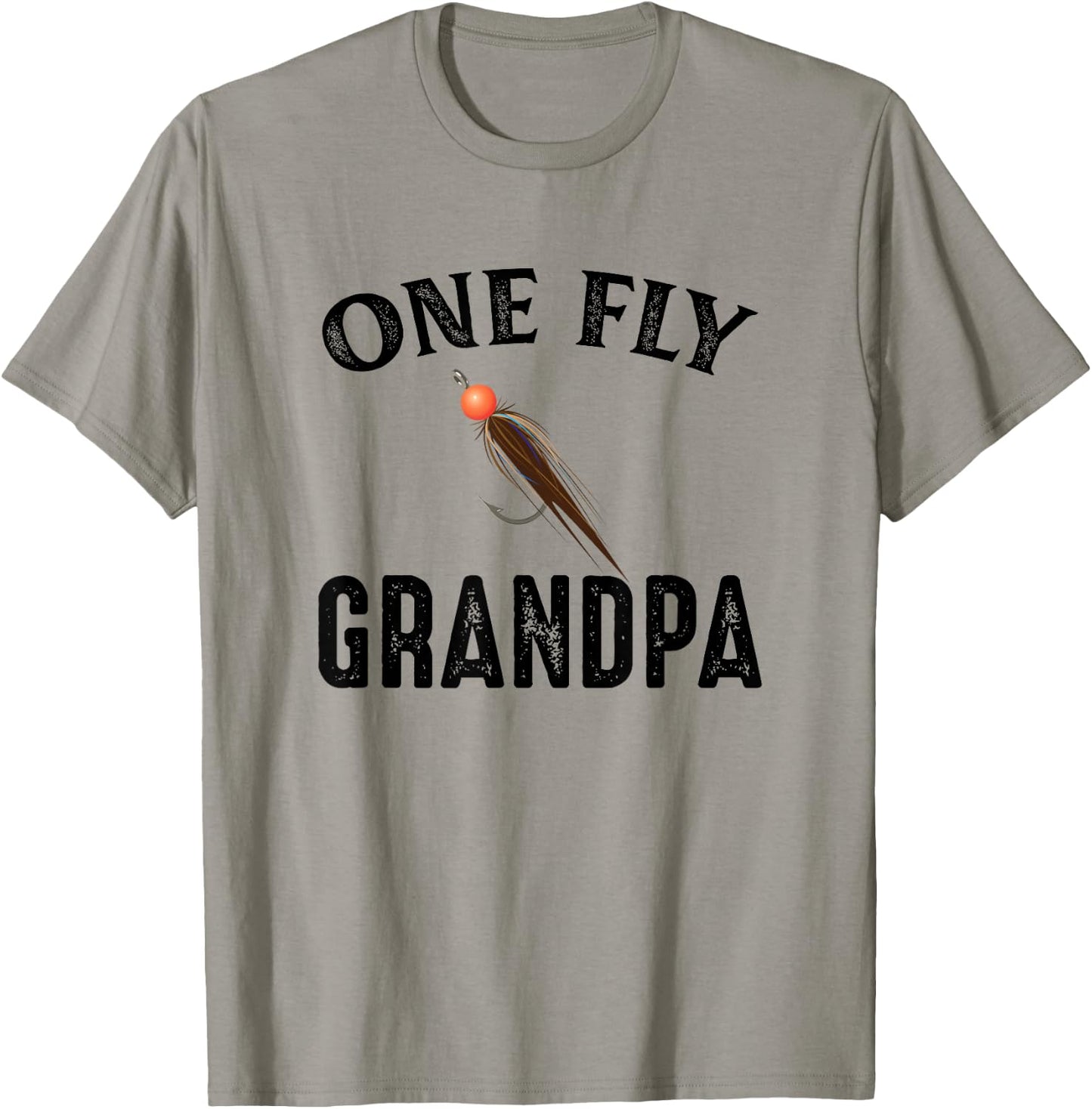 One Fly Grandpa Funny Fishing Gift Grandpa T-Shirt - T-Shirt | Sand