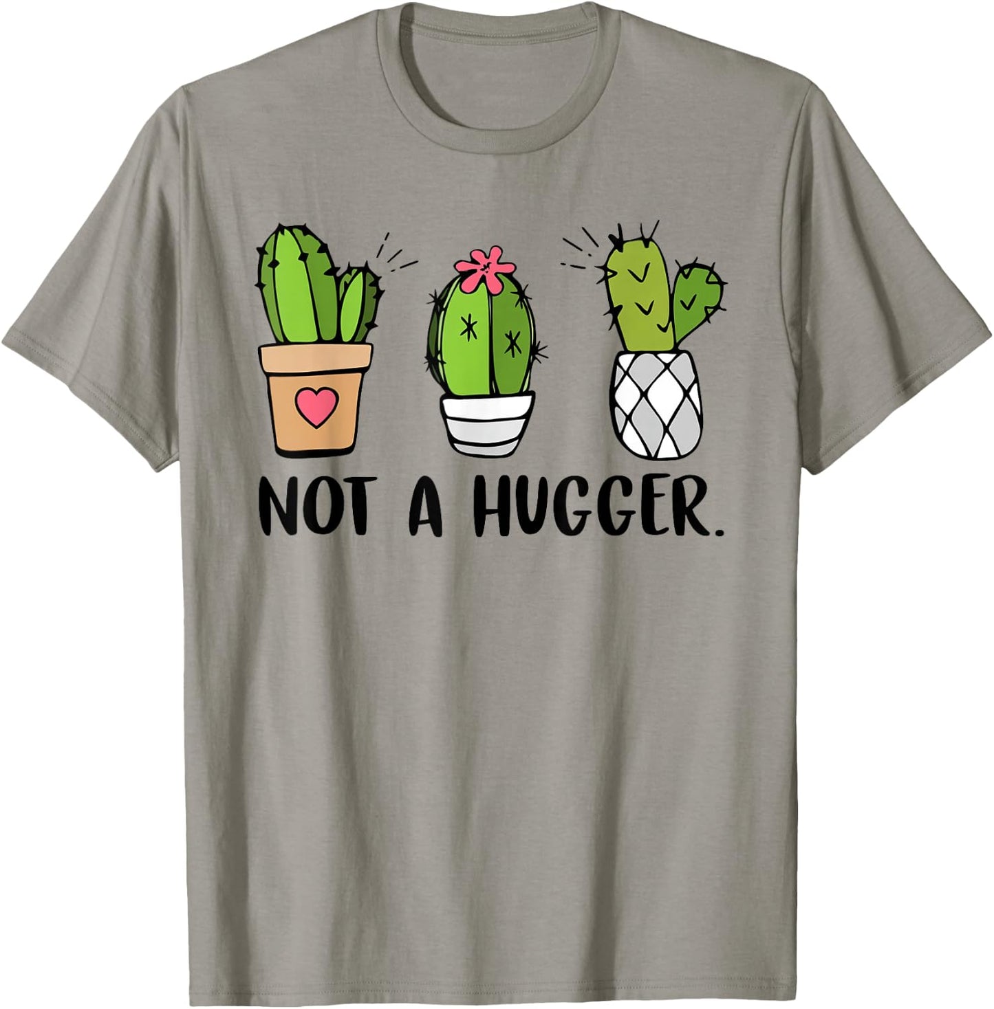 Not A Hugger Cactus Cute Kawaii Do Not Hug Sarcastic T-Shirt - T-Shirt | Sand