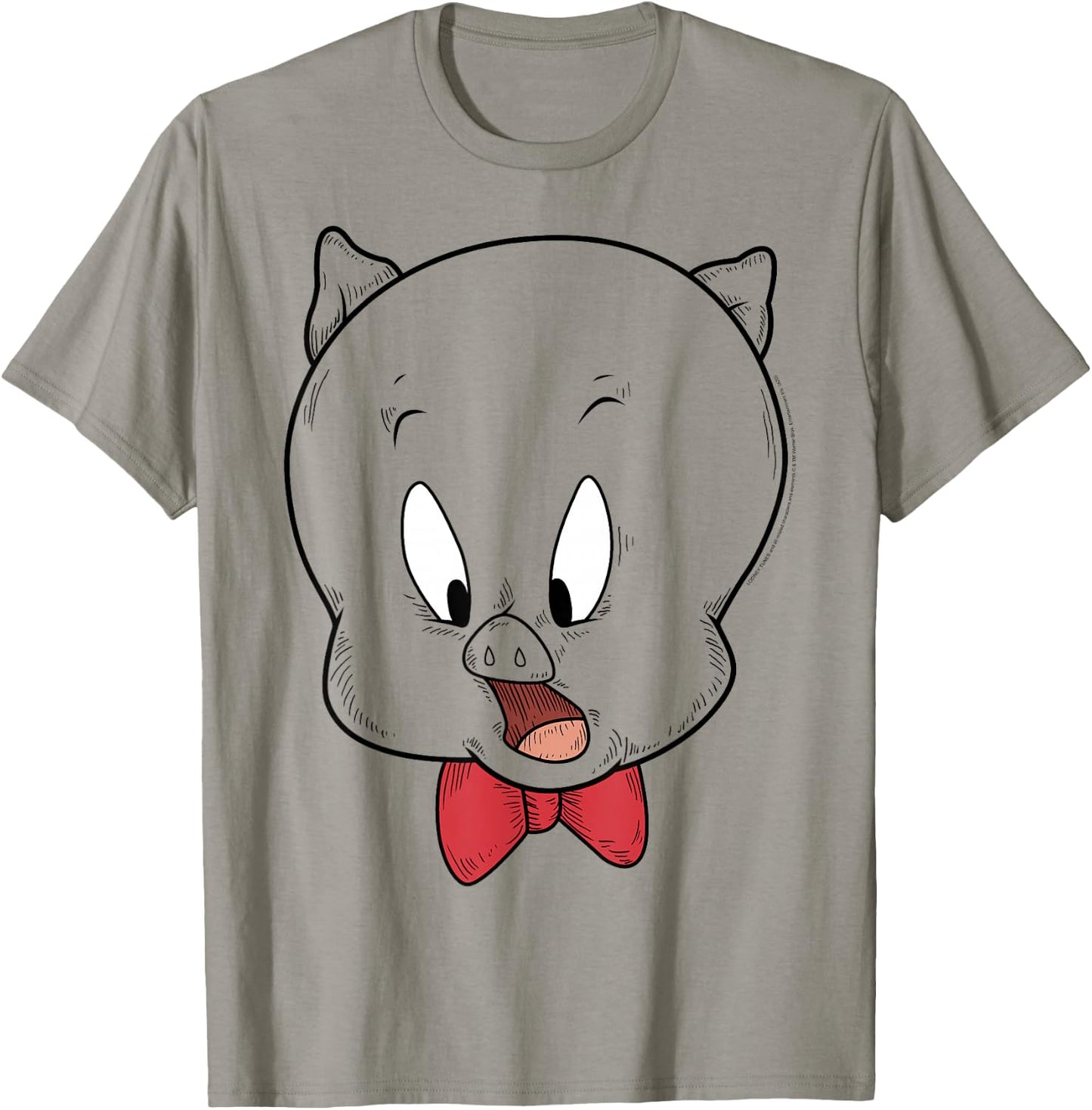 Looney Tunes Porky Pig Face Line Art T-Shirt - T-Shirt | Sand