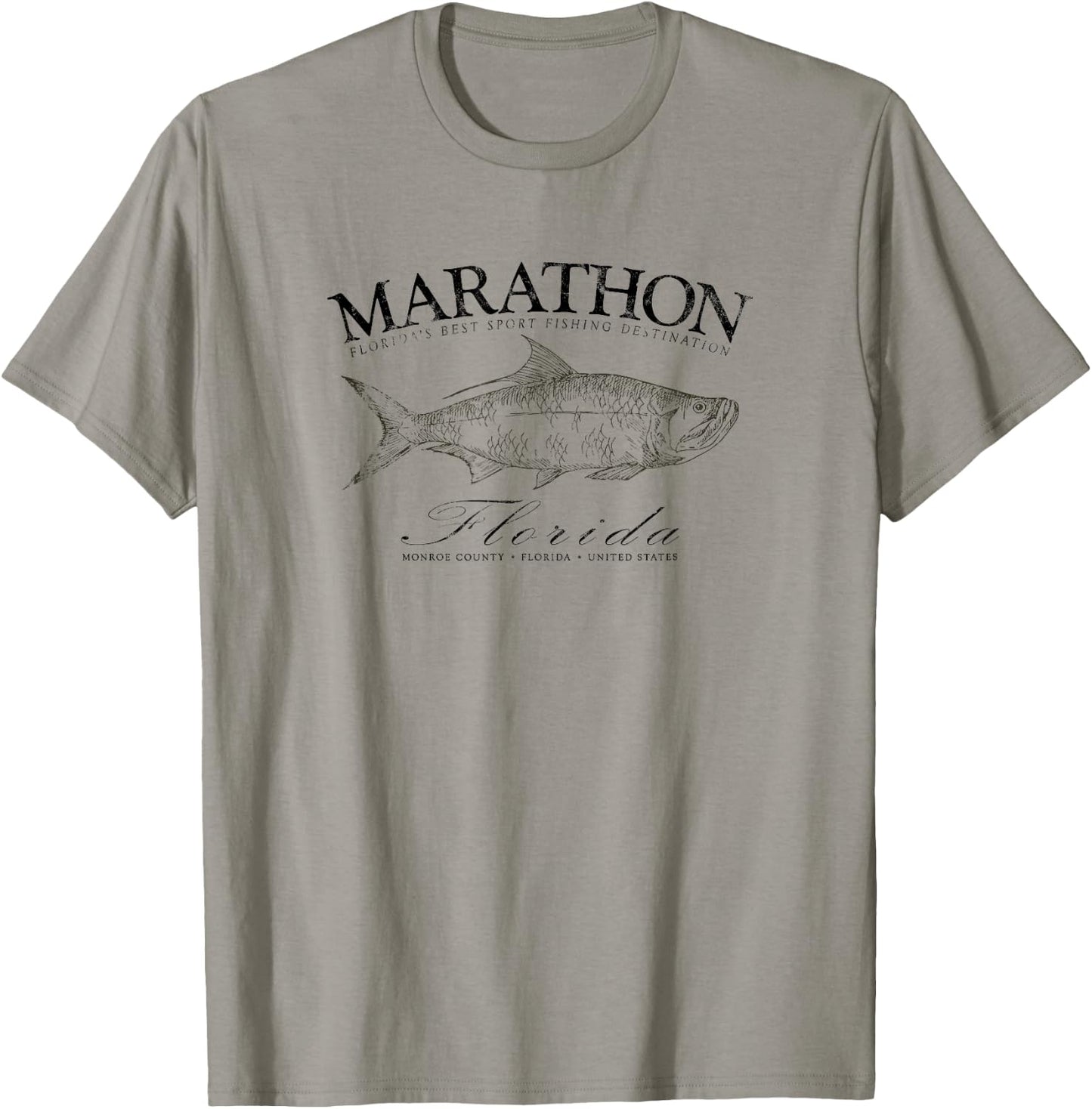 Marathon Tarpon Fishing in Monroe County Florida T-Shirt - T-Shirt | Sand