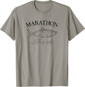 Marathon Tarpon Fishing in Monroe County Florida T-Shirt - T-Shirt | Sand