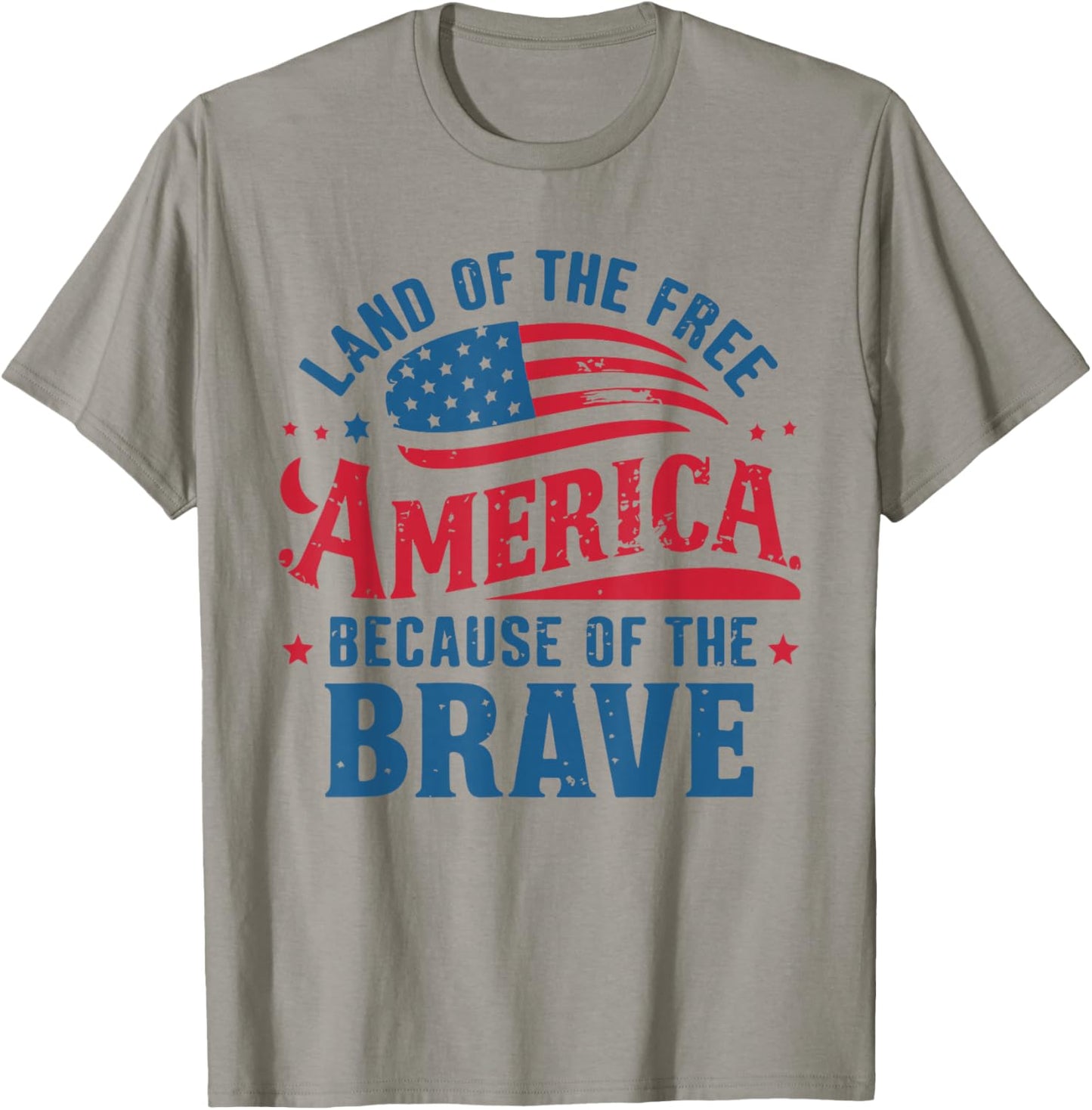 Flag Patriotic USA 4th Of July Land of the Free Home Brave T-Shirt - T-Shirt | Sand