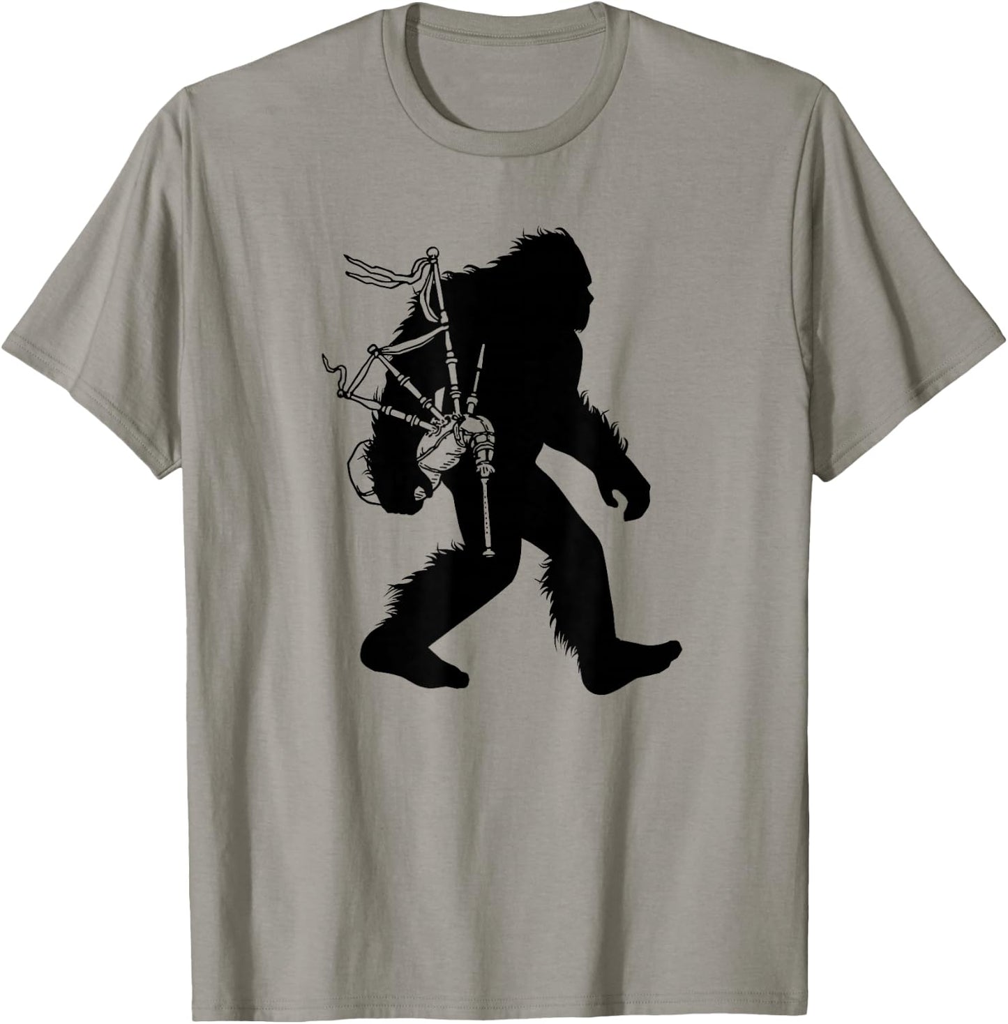 Bigfoot Bagpipes Irish Sasquatch Scottish Bagpiper T-Shirt - T-Shirt | Sand