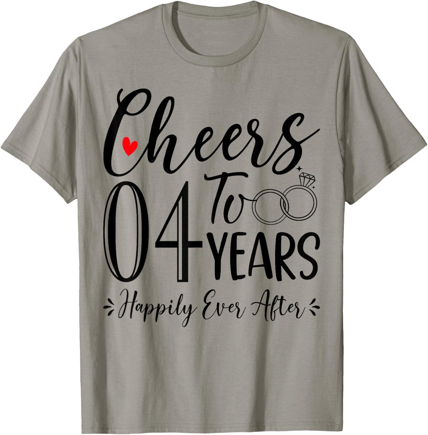 Cheers To 4 Years - 4th Wedding Anniversary Husband Wife T-Shirt - T-Shirt | Sand