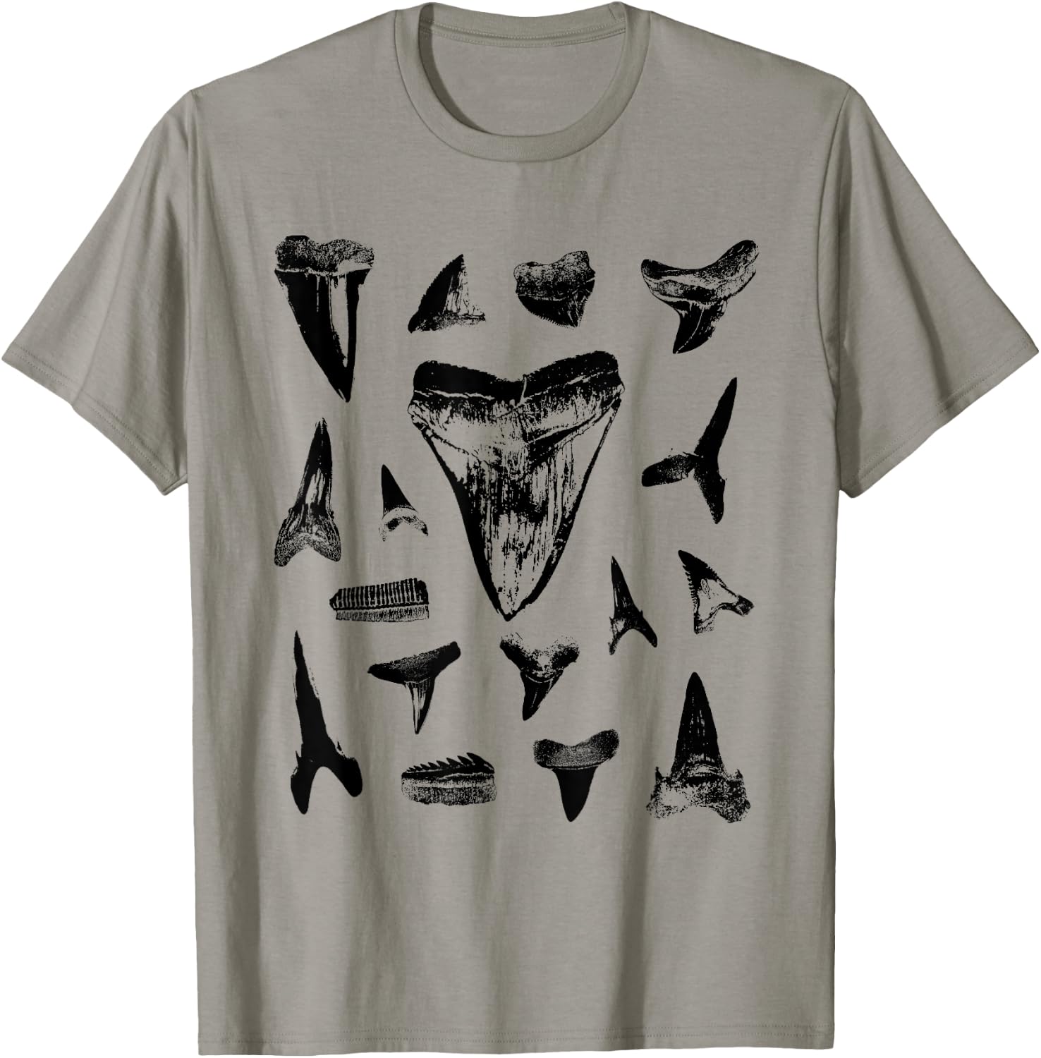 Shark Teeth Fossil Hunter Collector Multi Tooth Rock Hound T-Shirt - T-Shirt | Sand