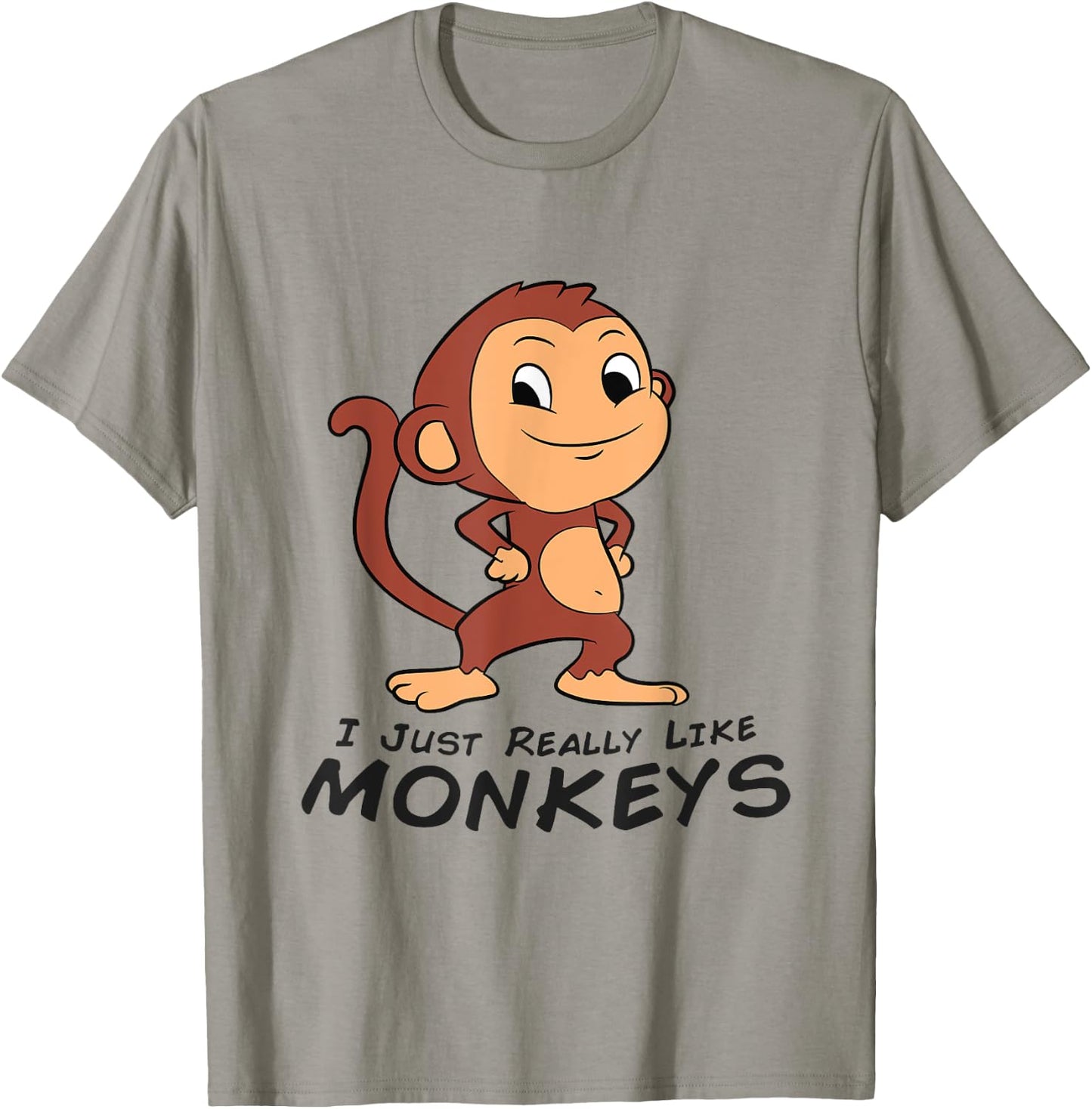 I Just Really Like Monkeys Cute Monkey T-Shirt - T-Shirt | Sand