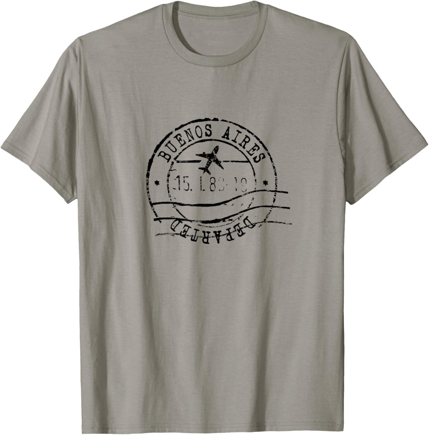 Buenos Aires Argentina Travel Vintage Passport Stamp T-Shirt - T-Shirt | Sand