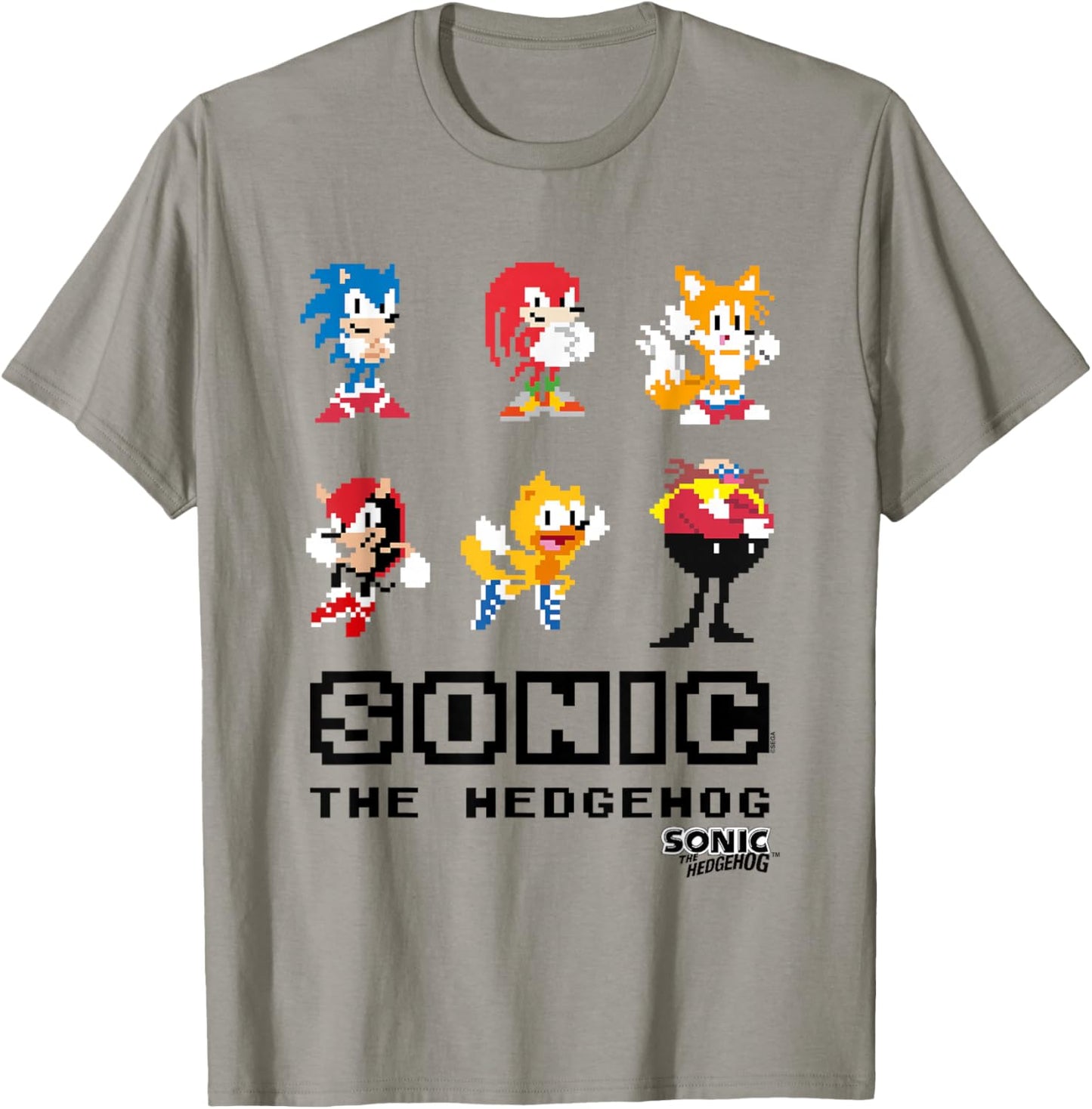 Sonic The Hedgehog Friends & Foes Pixel Art Group Shot T-Shirt - T-Shirt | Sand