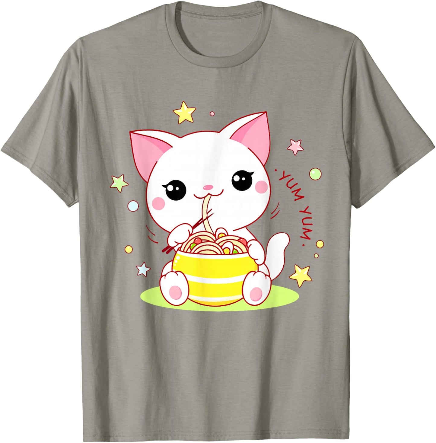 Girl Cat Ramen Noodle Cute Teen Girl Toddler Kawaii Anime T-Shirt - T-Shirt | Sand