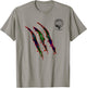 Clan Sutherland Claw Marks Surname Tartan Crest T-Shirt - T-Shirt | Sand
