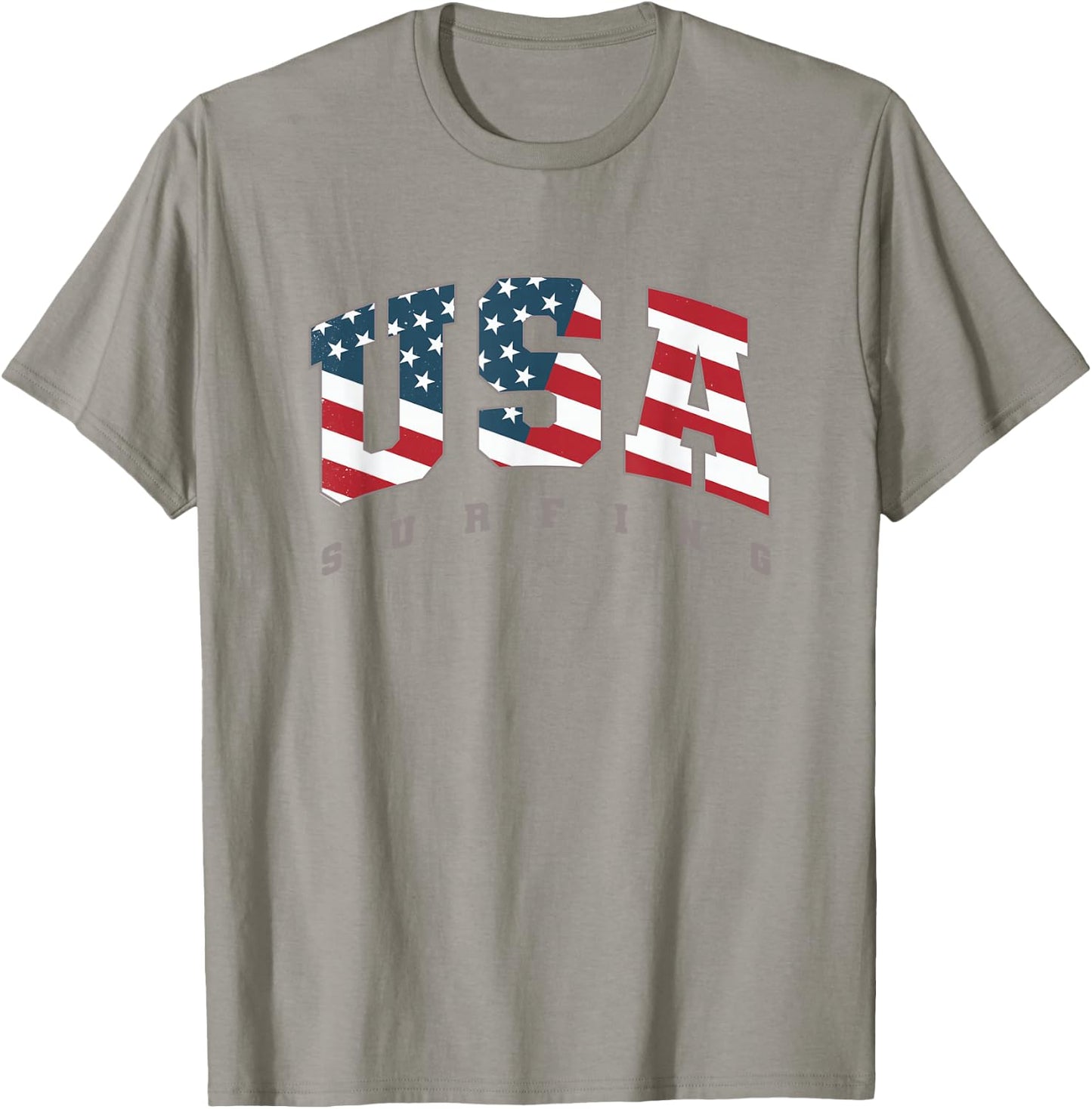USA Flag Team Surf Support Athlete Surfing Women Kids Men T-Shirt - T-Shirt | Sand