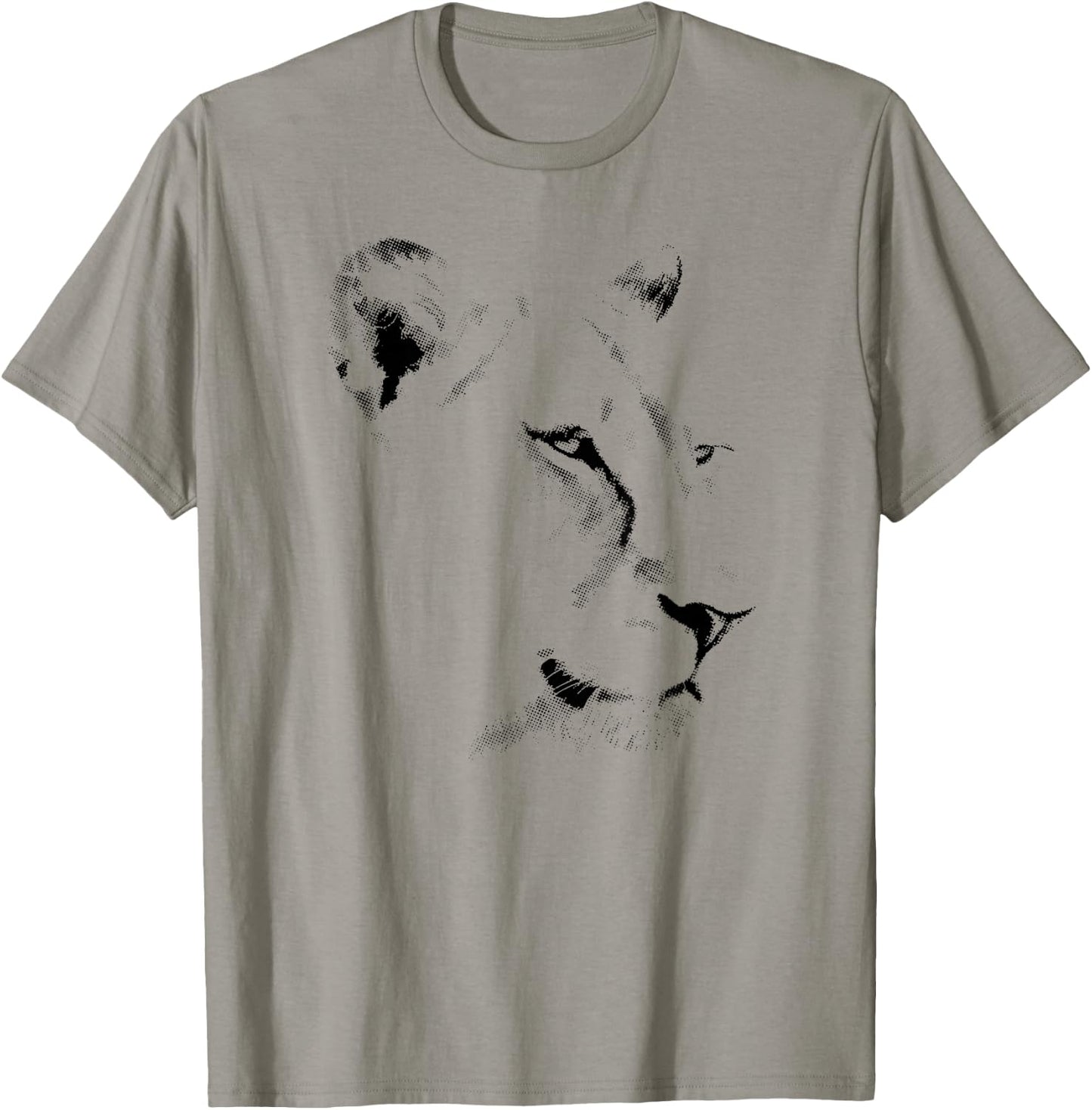 Lion Face in Minimalist Halftone Dots African Wildlife T-Shirt - T-Shirt | Sand