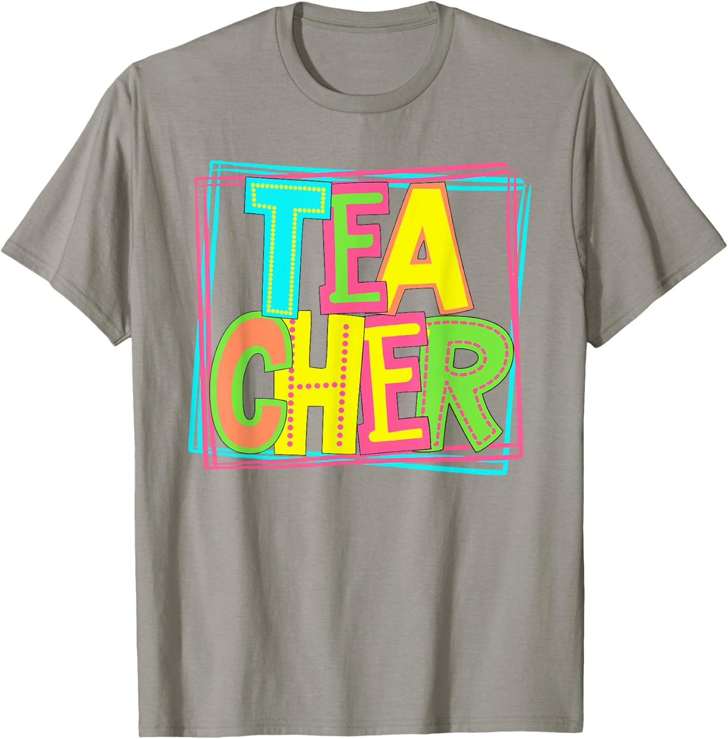Neon Retro Teacher Cute Teacher Team New Teacher Back to Sch T-Shirt - T-Shirt | Sand