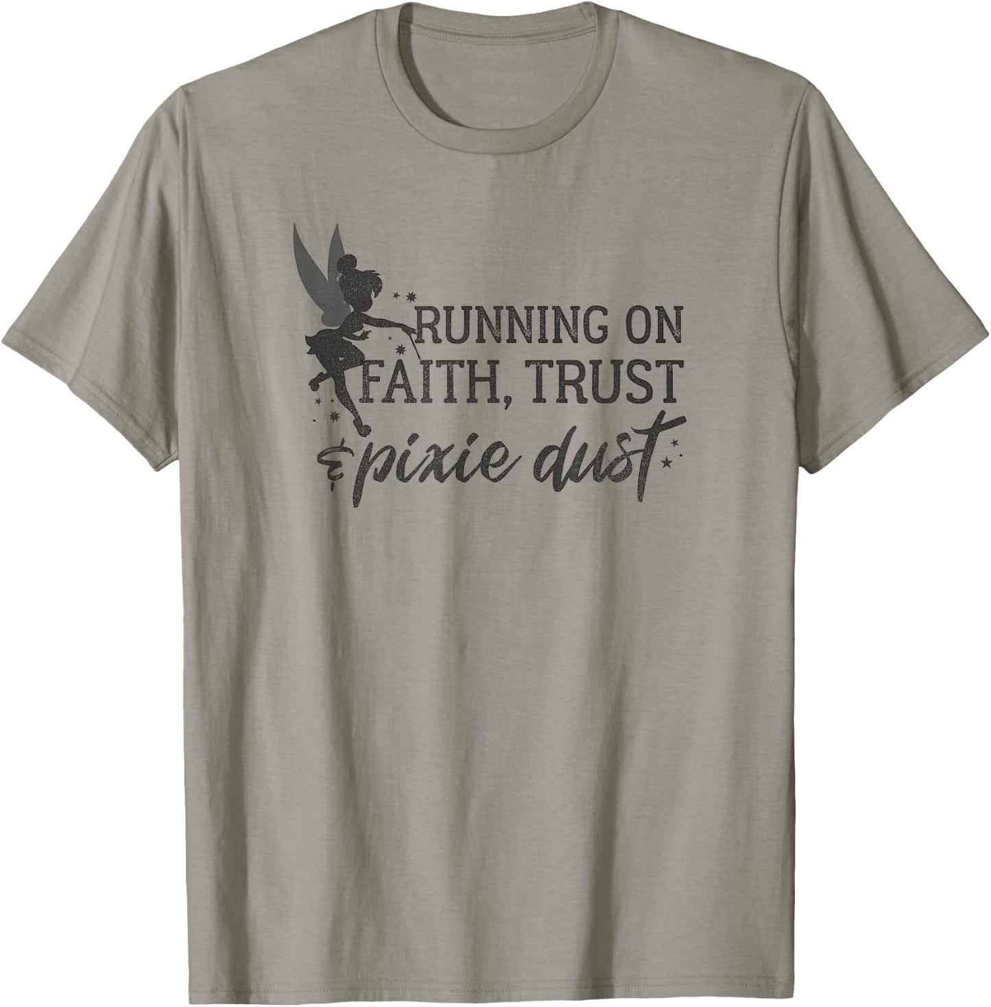 Disney Peter Pan Tinker Bell Running On Faith Trust Dust T-Shirt - T-Shirt | Sand