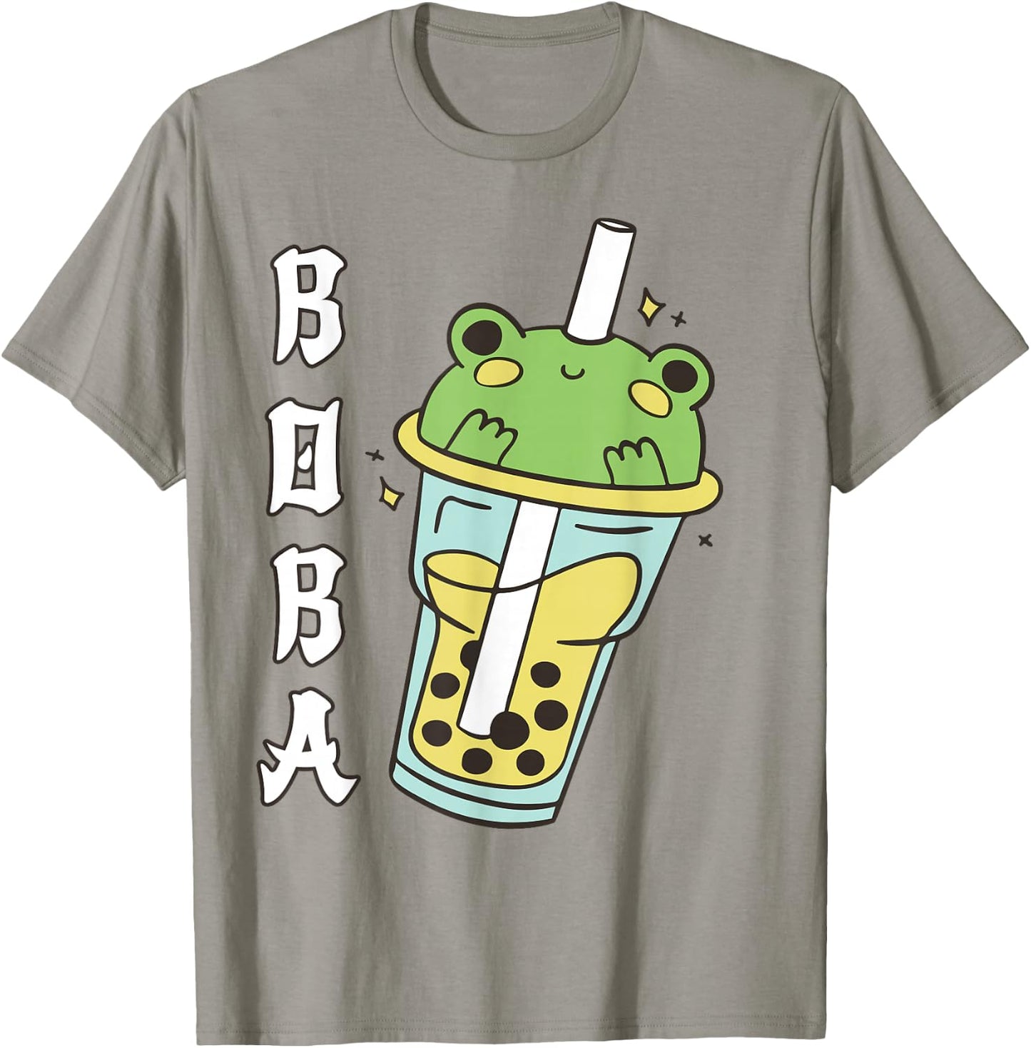 Cute Kawaii Frog Boba Tea Neko Anime Japanese Kids Teen Girl T-Shirt - T-Shirt | Sand