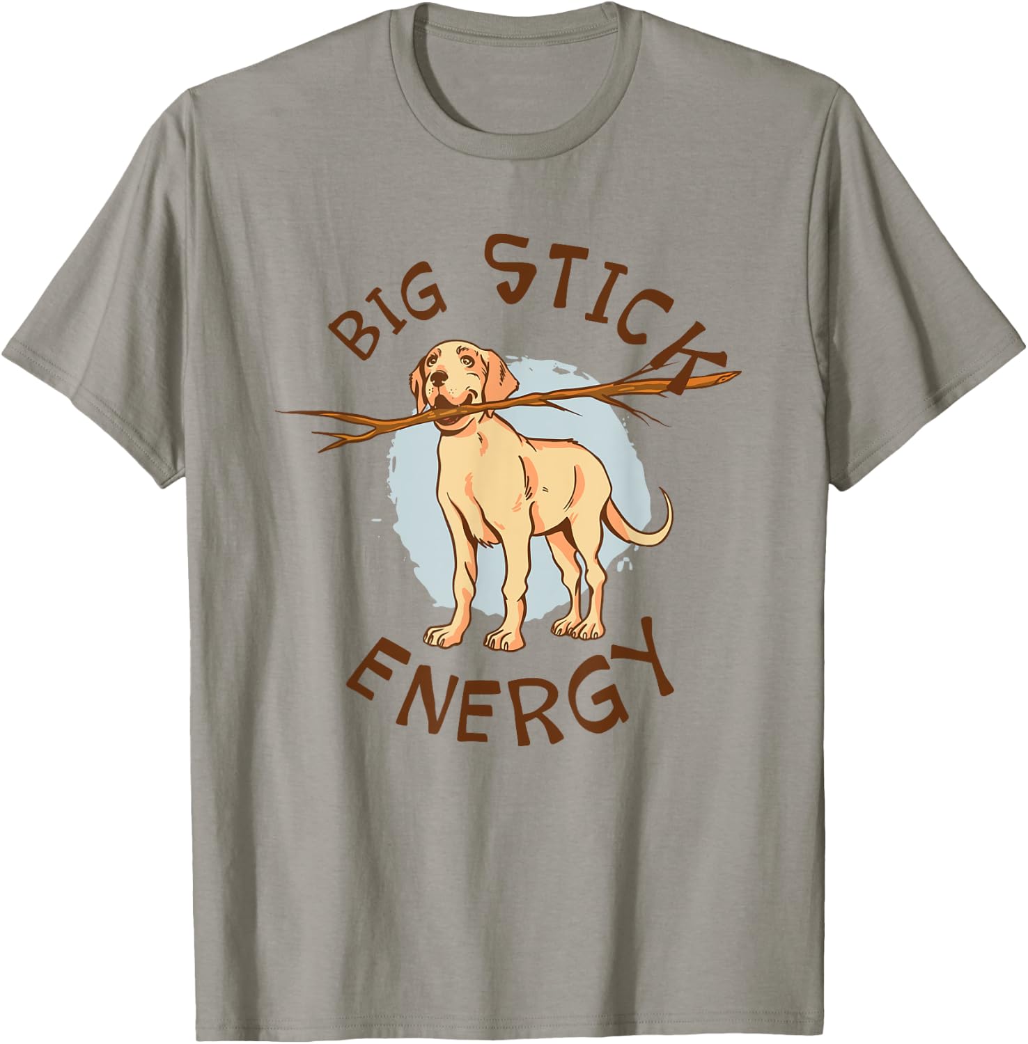 Big Stick Energy Cute Yellow Labrador Retriever Owner T-Shirt - T-Shirt | Sand